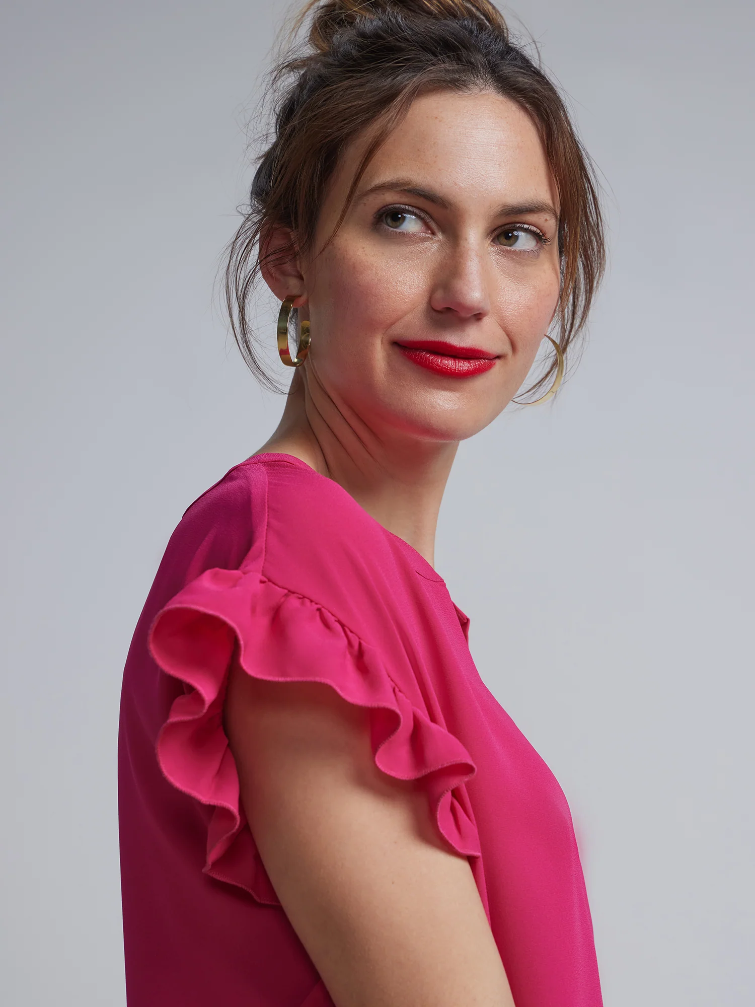 Petite Split-Neck Ruffle-Sleeve Blouse - Image 19