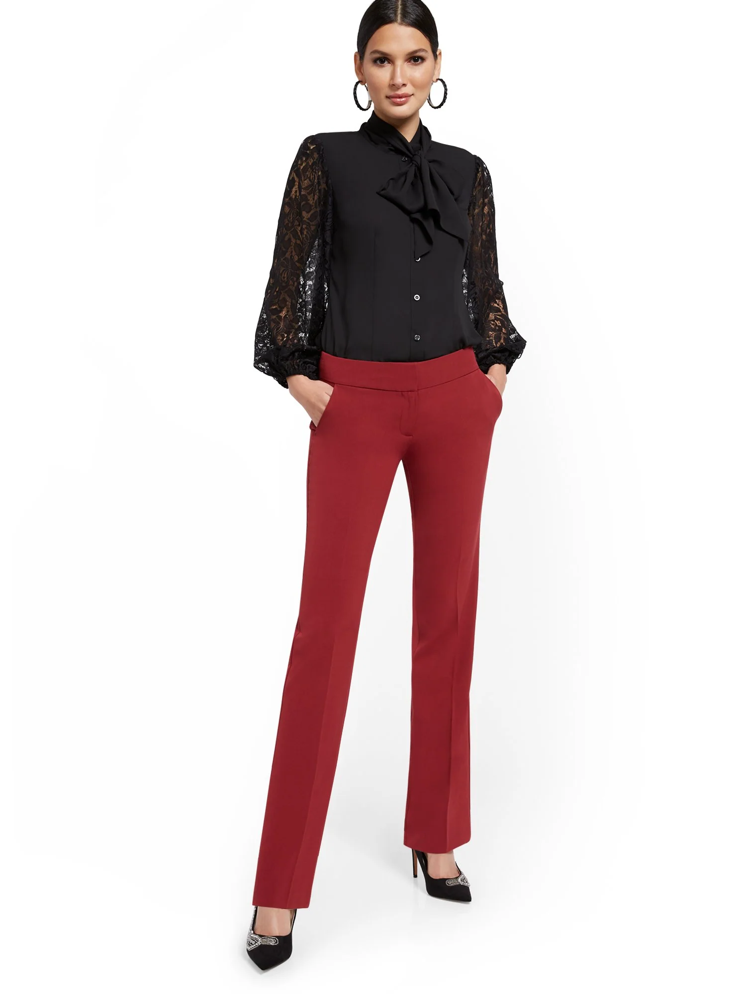 Petite Straight-Leg Pant - Essential Stretch - 7th Avenue - Image 20