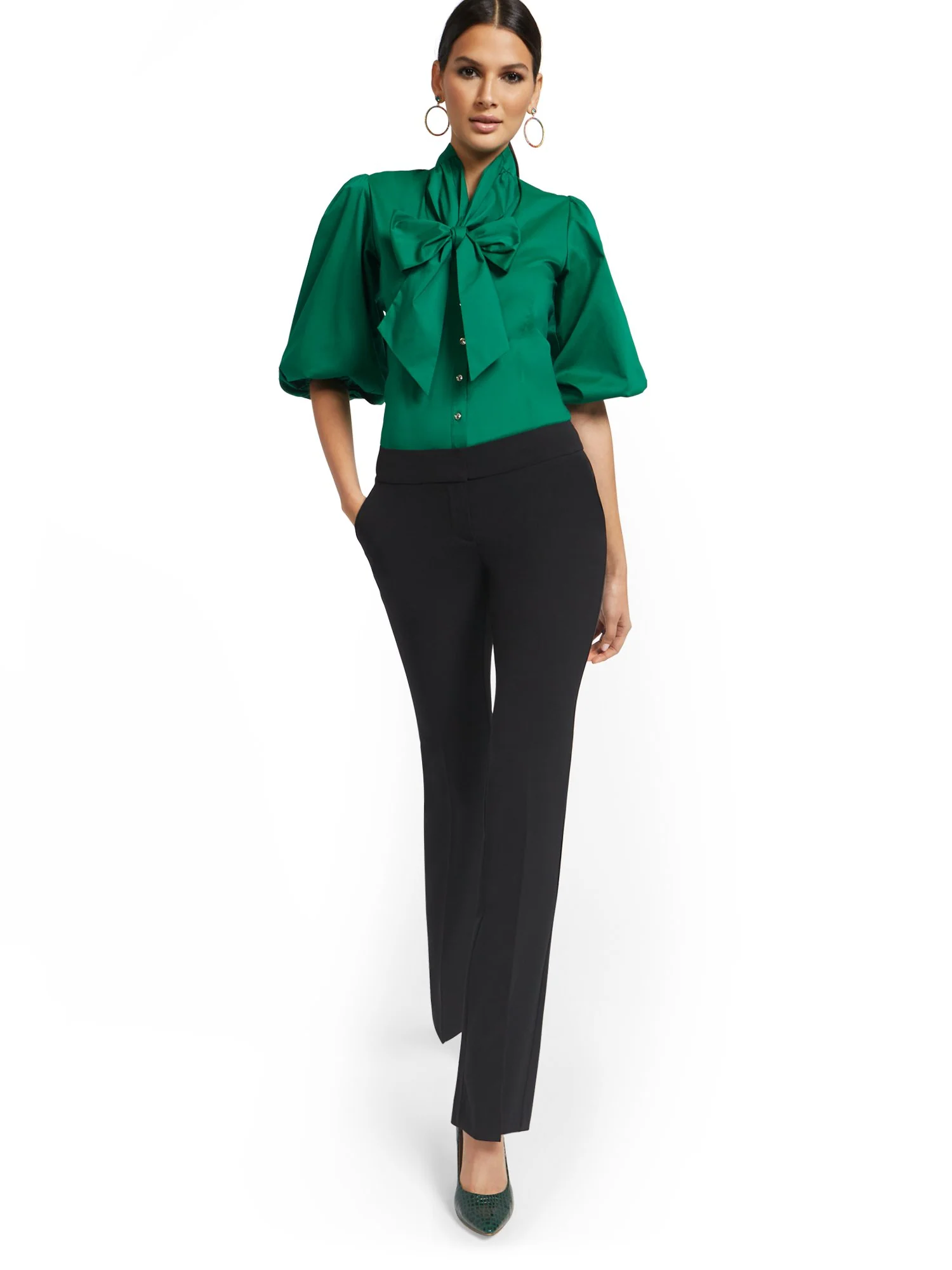Petite Straight-Leg Pant - Essential Stretch - 7th Avenue - Image 4