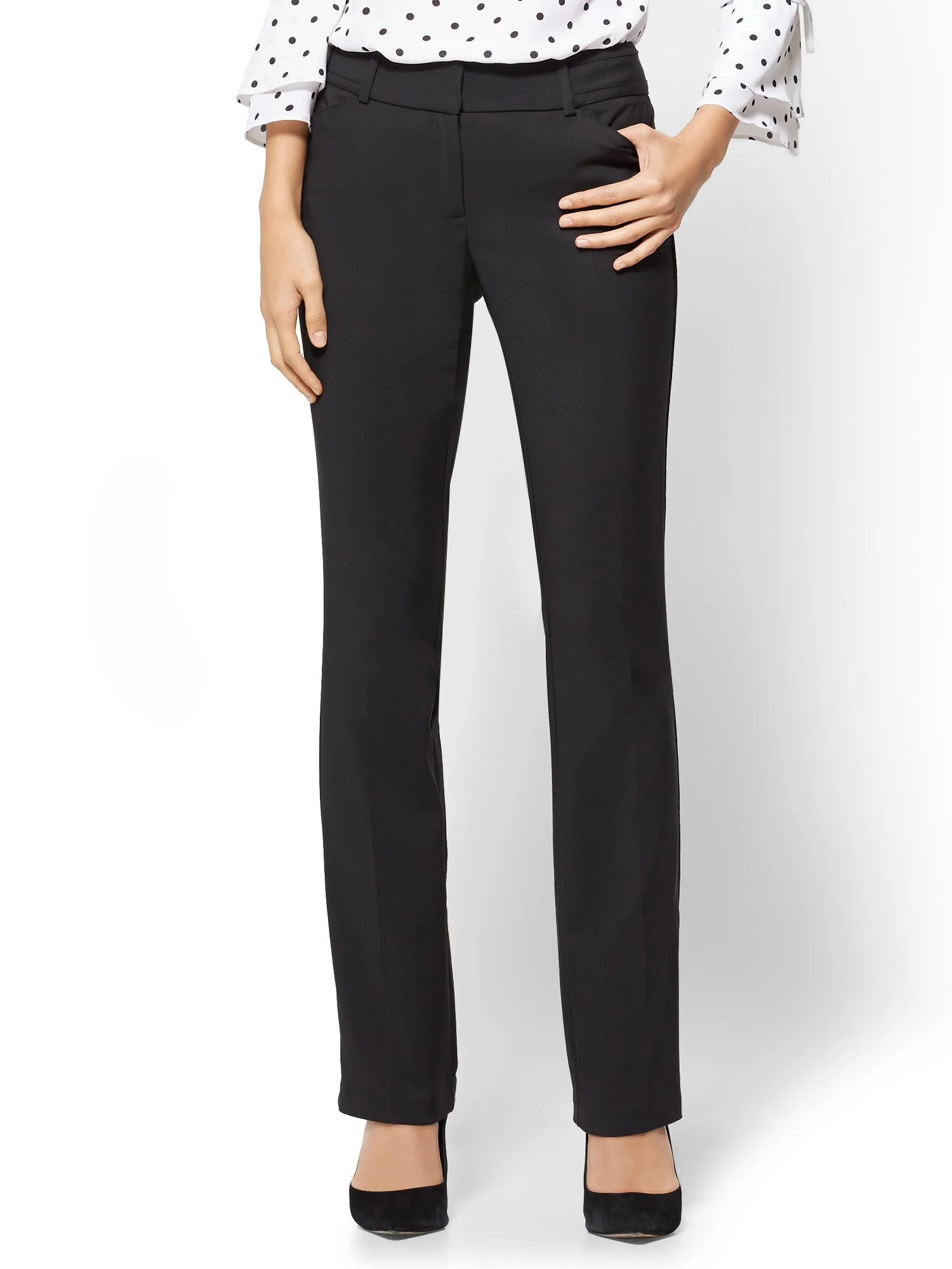 Petite Straight-Leg Pant - Signature Fit - All-Season Stretch - 7th Avenue - Image 2