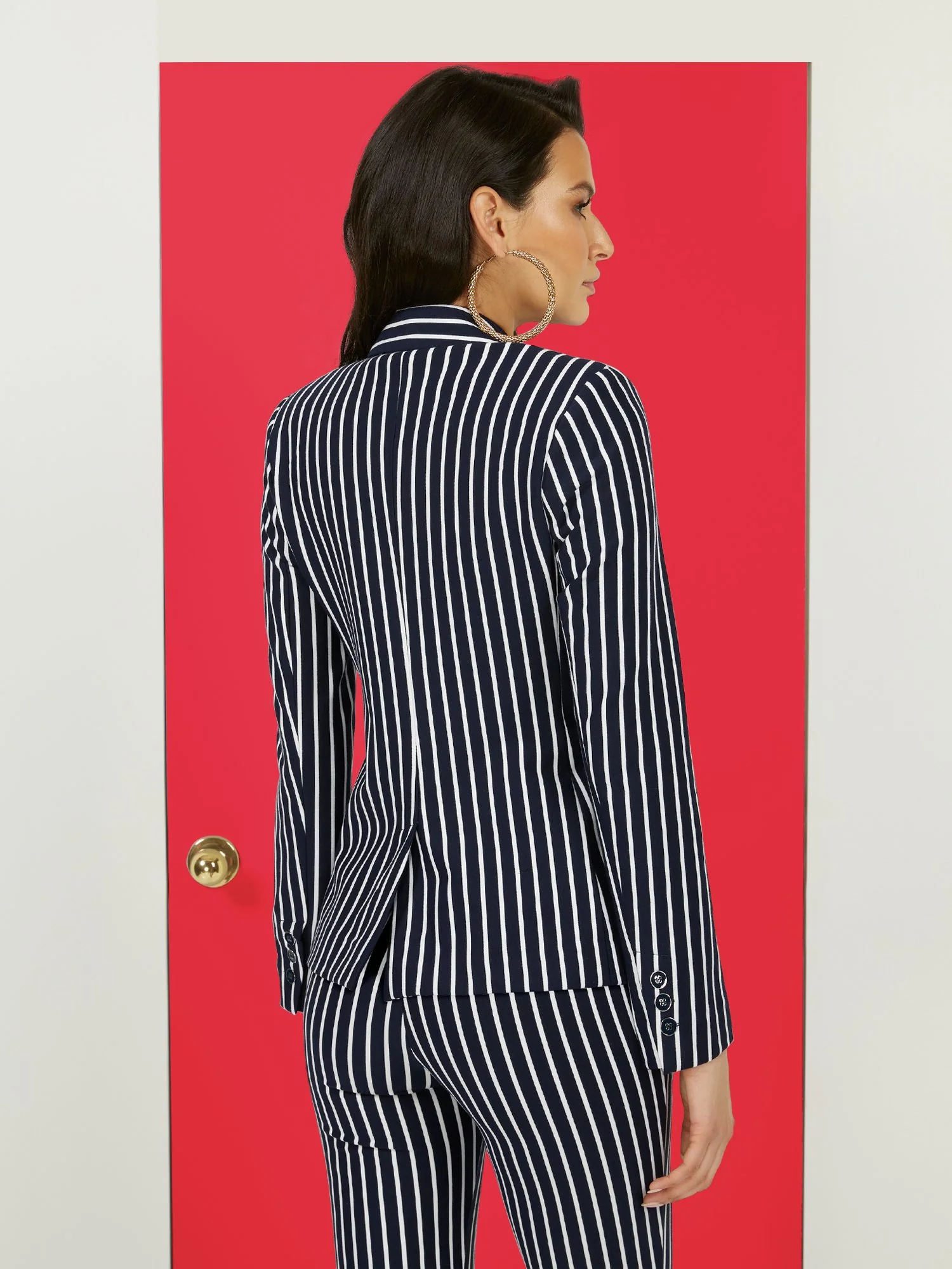 Petite Striped Ponte Jacket - Superflex - Image 3