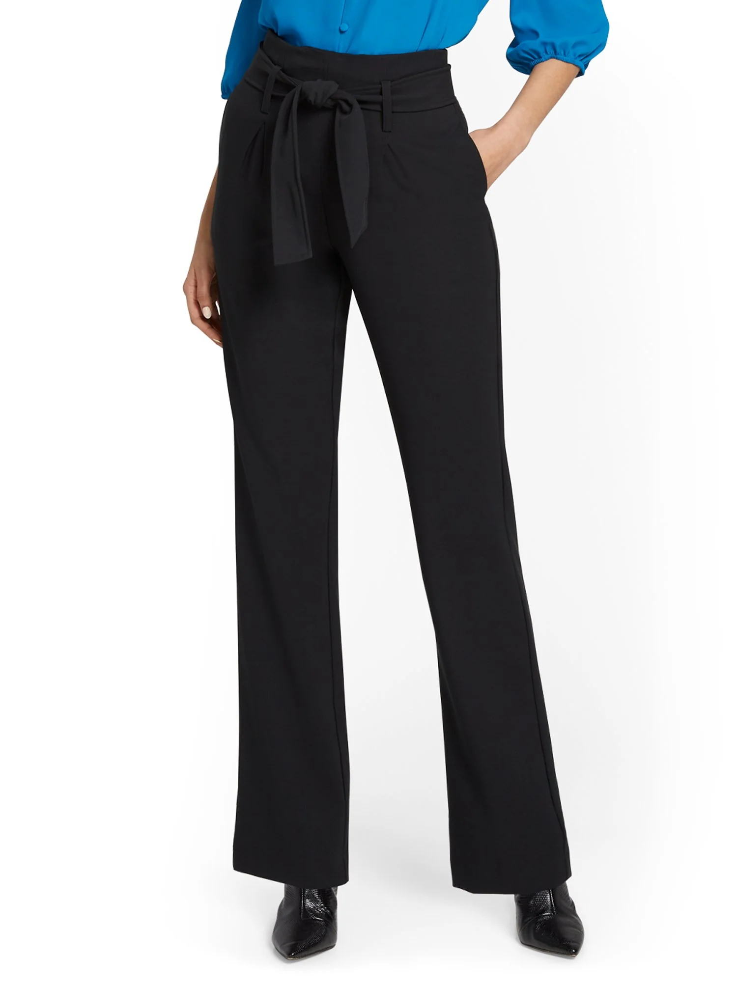 Petite Tie-Waist Straight-Leg Pant - Premium Stretch - Image 2