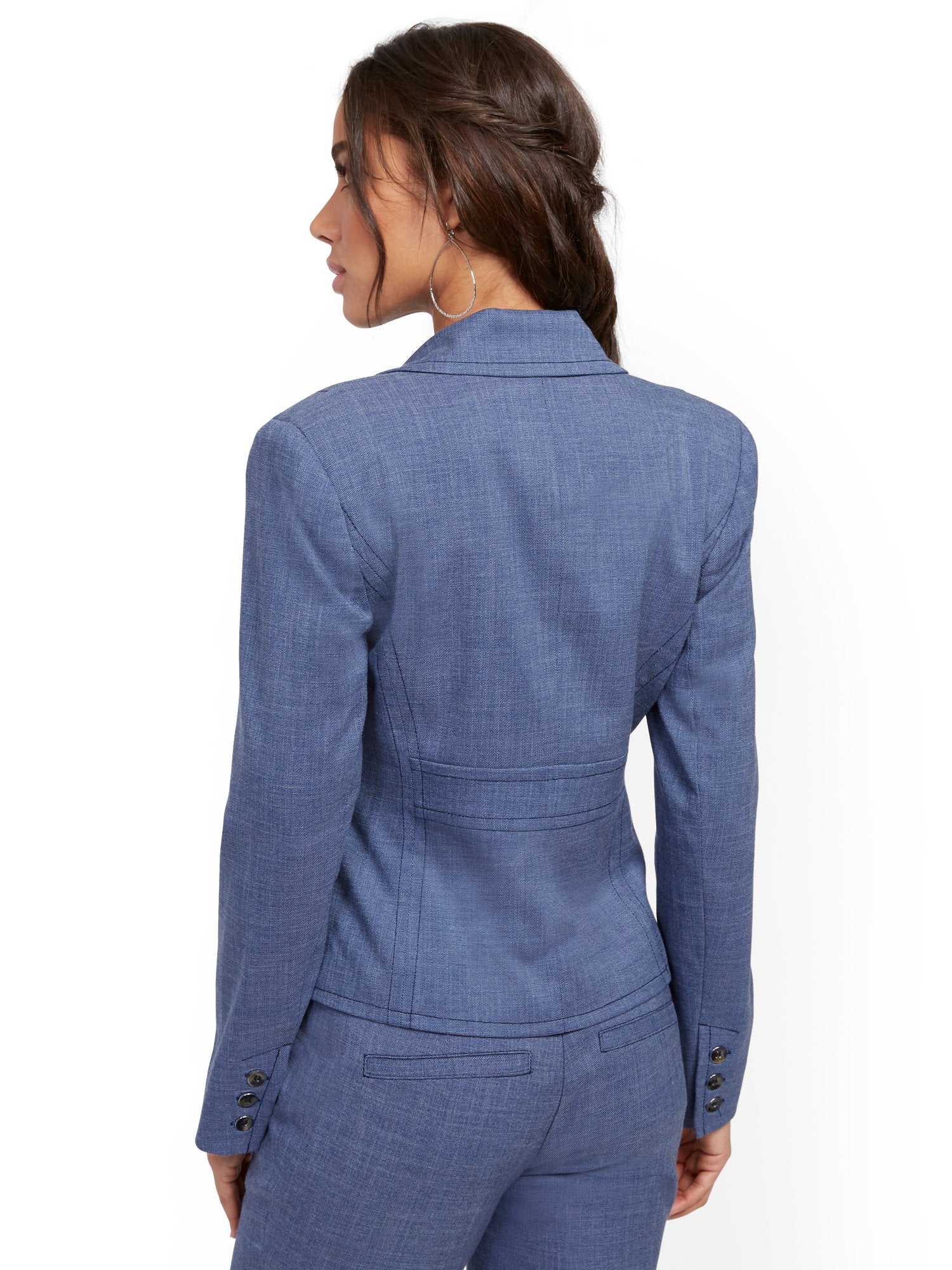 Petite Topstitched Two-Button Jacket - 7th Avenue - Image 6