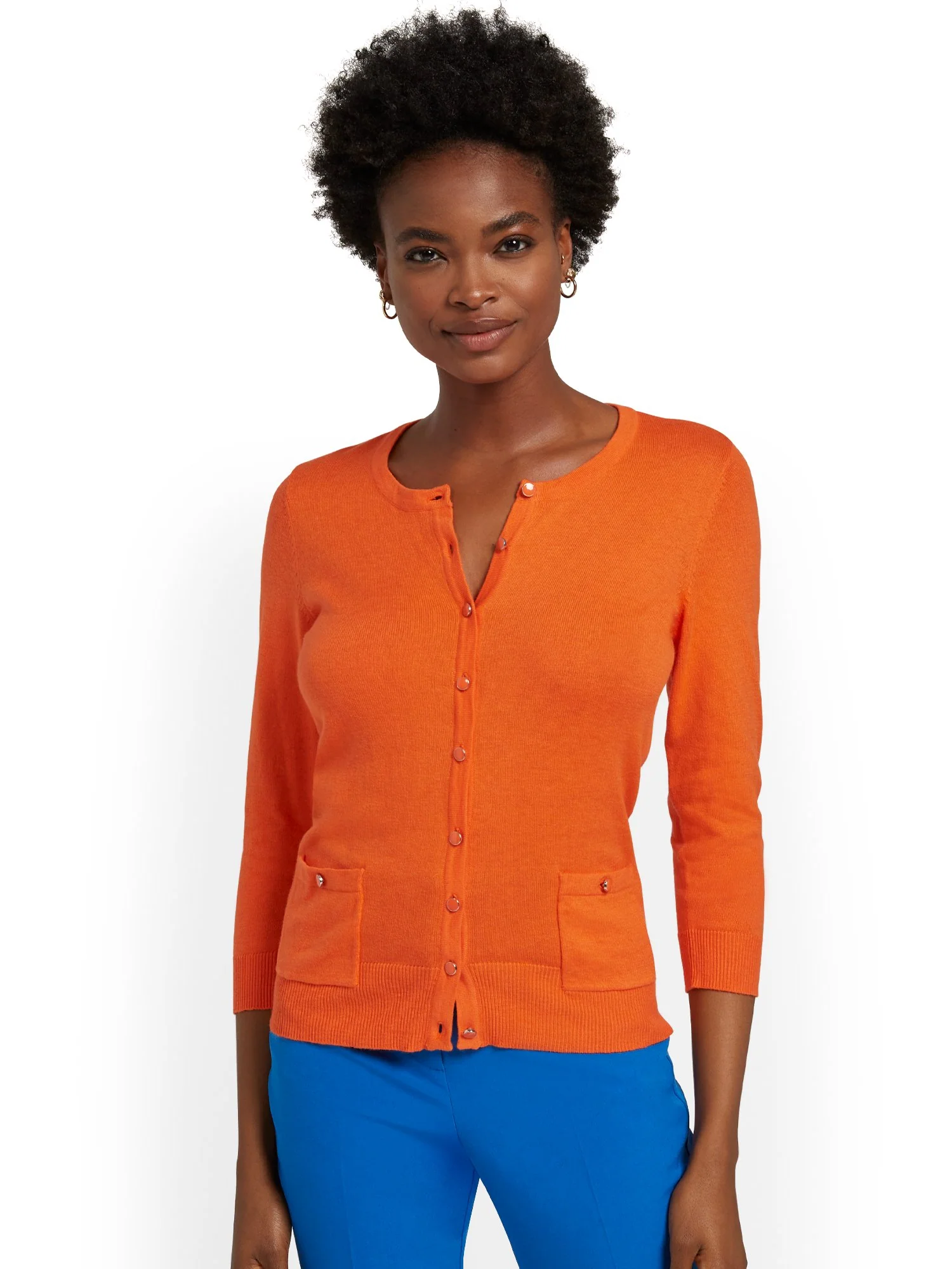 Petite Two-Pocket Chelsea Crewneck Cardigan - Image 10