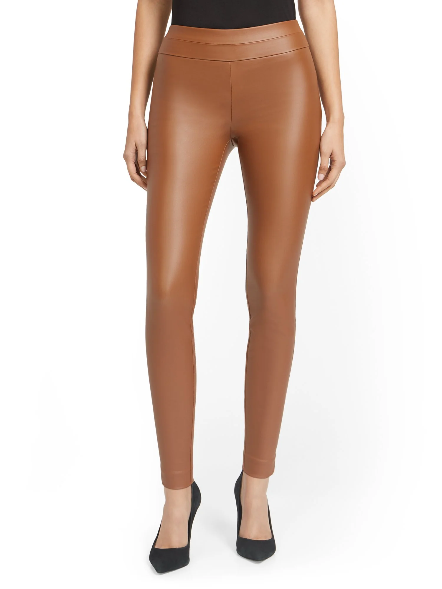 Petite Whitney Faux-Leather High-Waisted Pull-On Slim-Leg Pant - Image 7