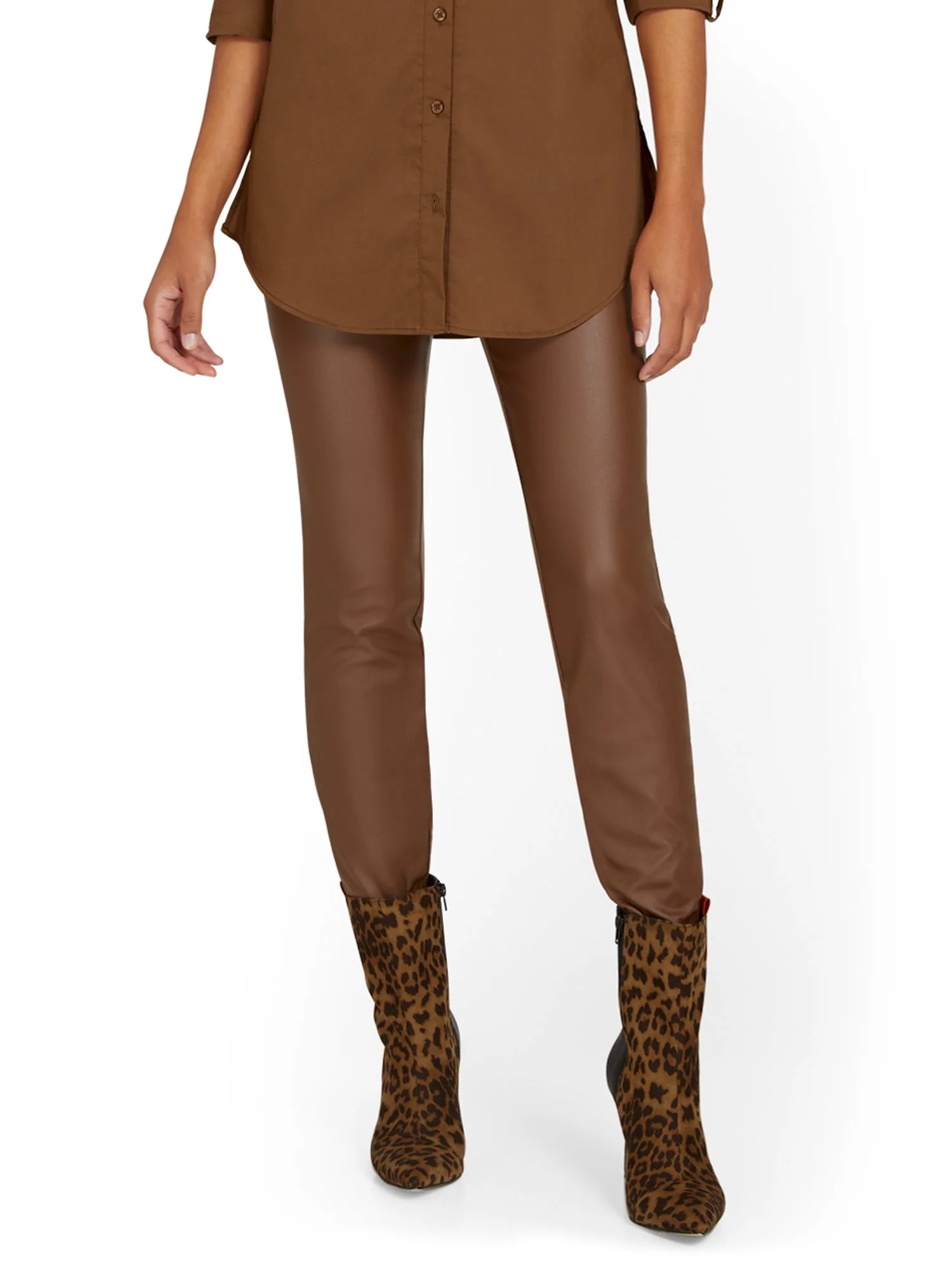 Petite Whitney Faux-Leather High-Waisted Pull-On Slim-Leg Pant - Image 7