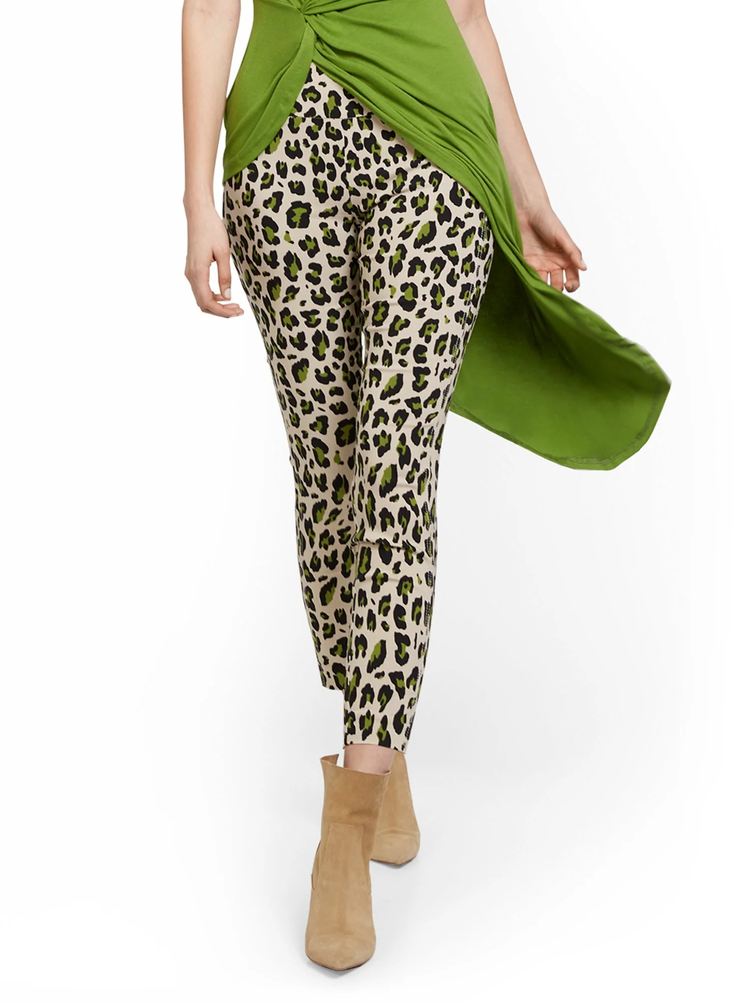 Petite Whitney High-Waisted Pull-On Slim-Leg Ankle Pant - Animal Print - Image 8