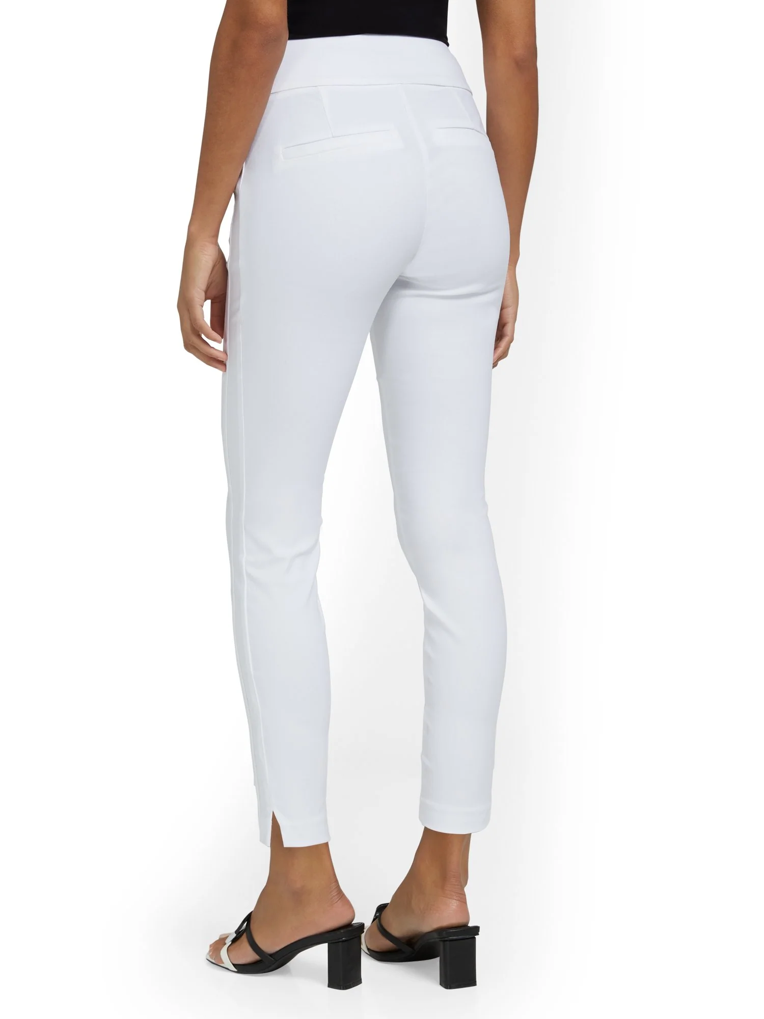 Petite Whitney High-Waisted Pull-On Slim-Leg Ankle Pant - Optic White - Image 3
