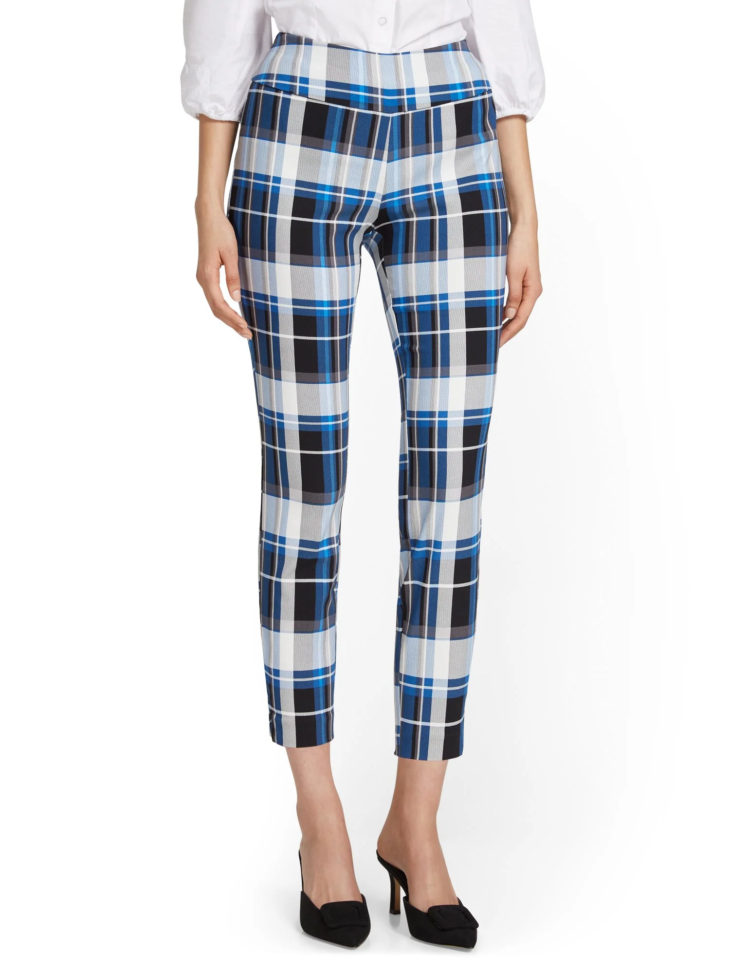 Petite Whitney High-Waisted Pull-On Slim-Leg Ankle Pant - Plaid - Image 5