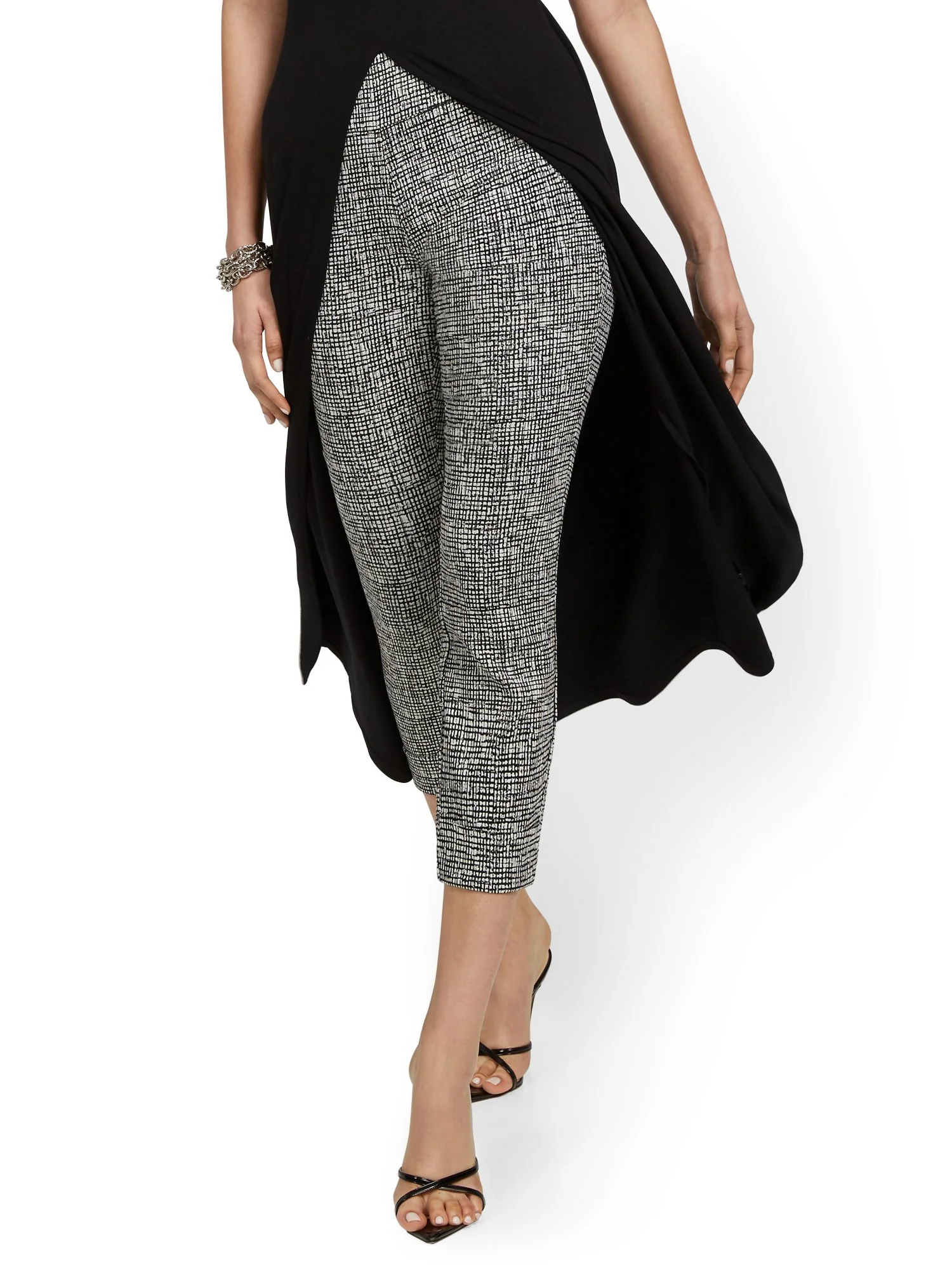 Petite Whitney High-Waisted Pull-On Slim-Leg Capri Pant - Crosshatch - Image 2