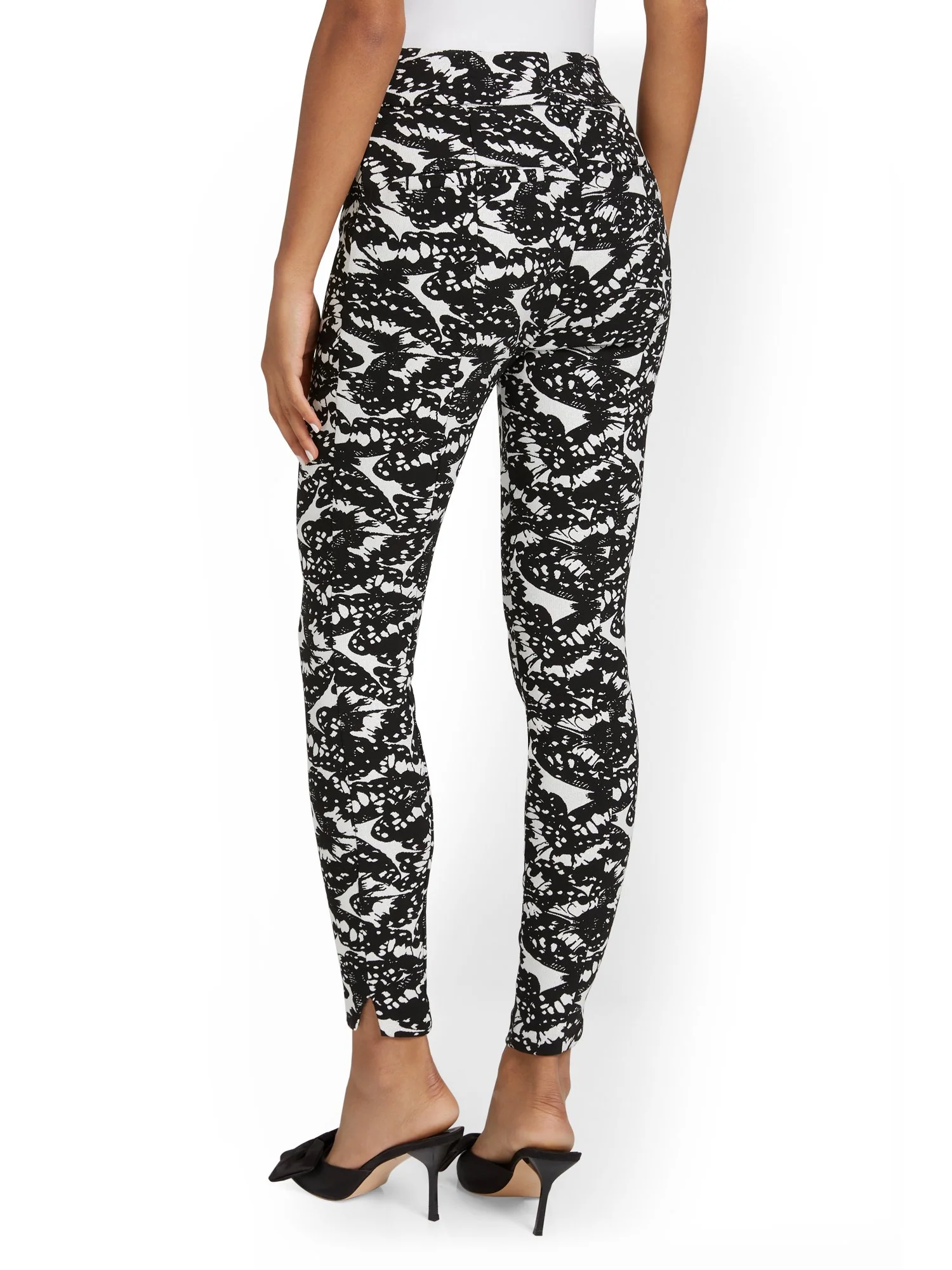 Petite Whitney High-Waisted Pull-On Slim-Leg Pant - Butterfly-Print - Image 3