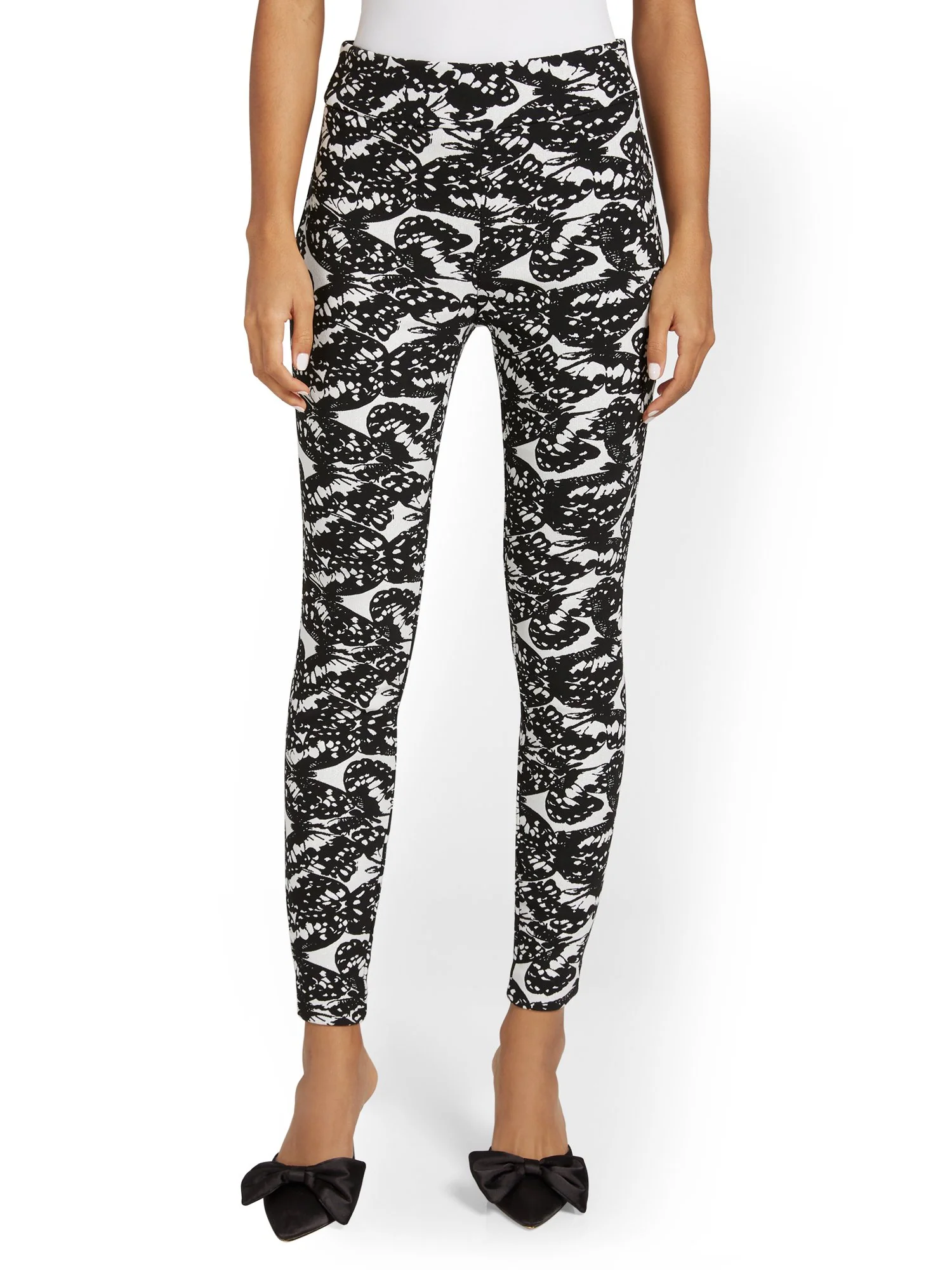 Petite Whitney High-Waisted Pull-On Slim-Leg Pant - Butterfly-Print - Image 5