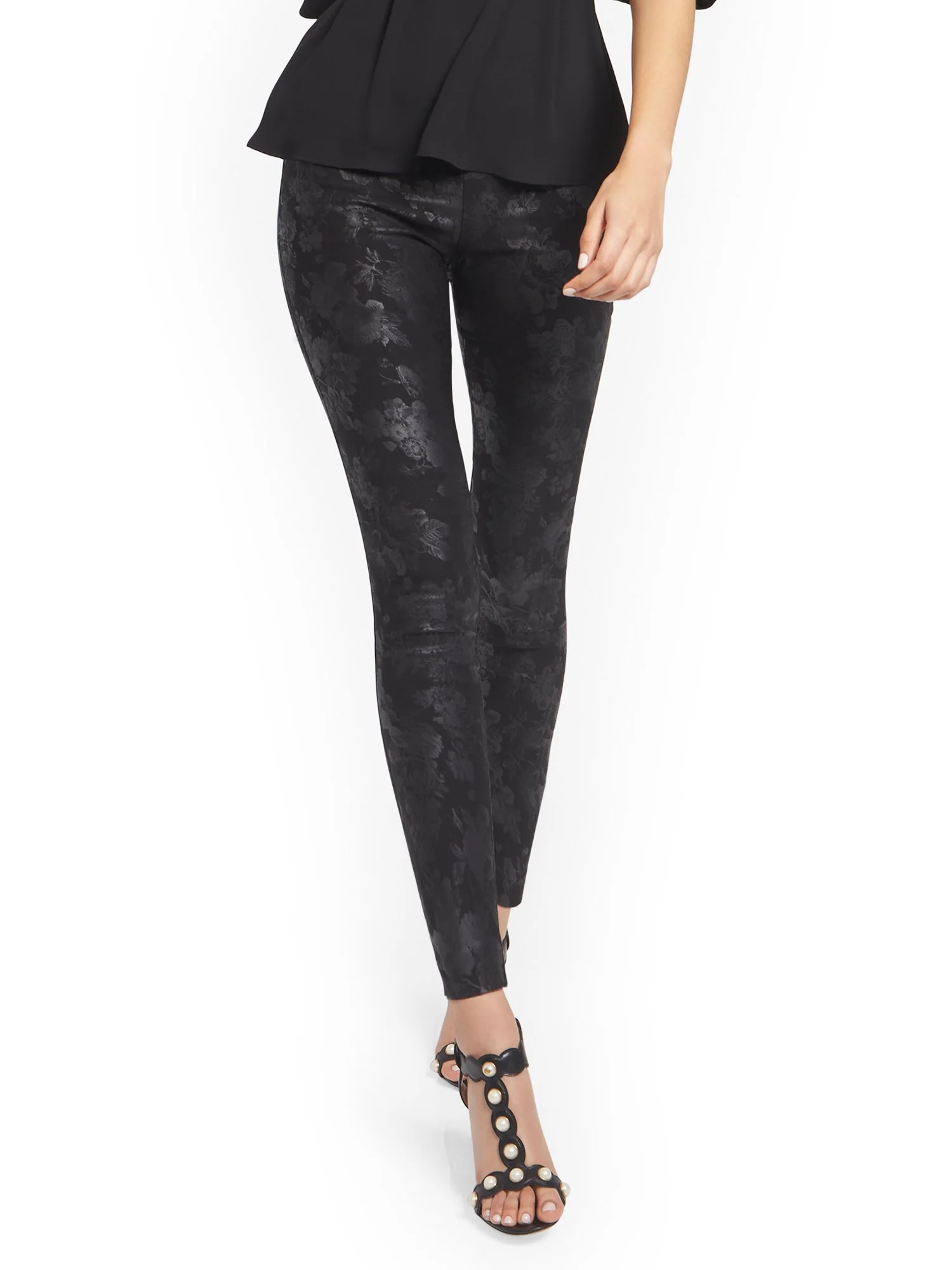 Petite Whitney High-Waisted Pull-On Slim-Leg Pant - Floral - Image 2