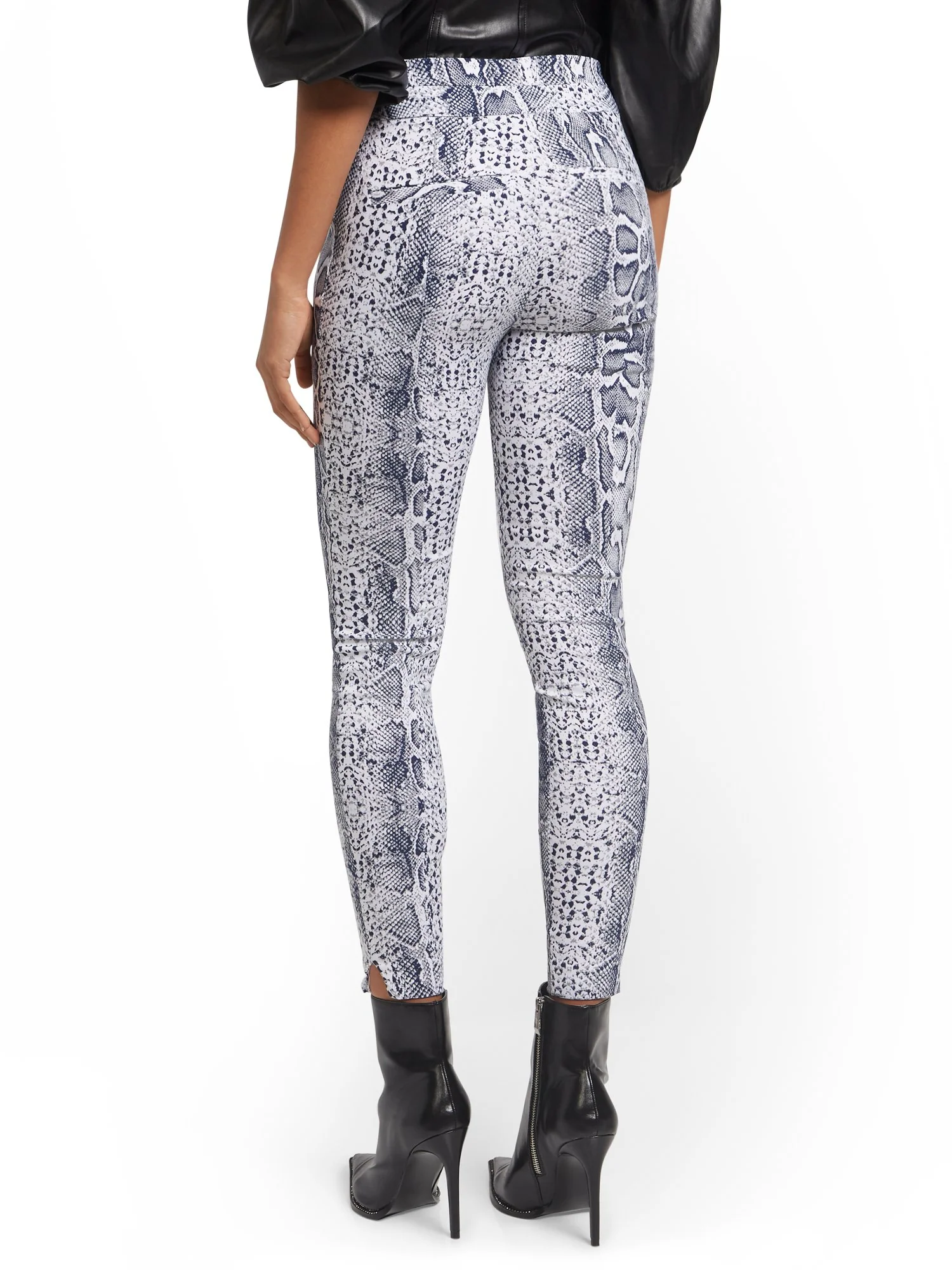 Petite Whitney High-Waisted Pull-On Slim-Leg Pant - Snakeskin - Image 3