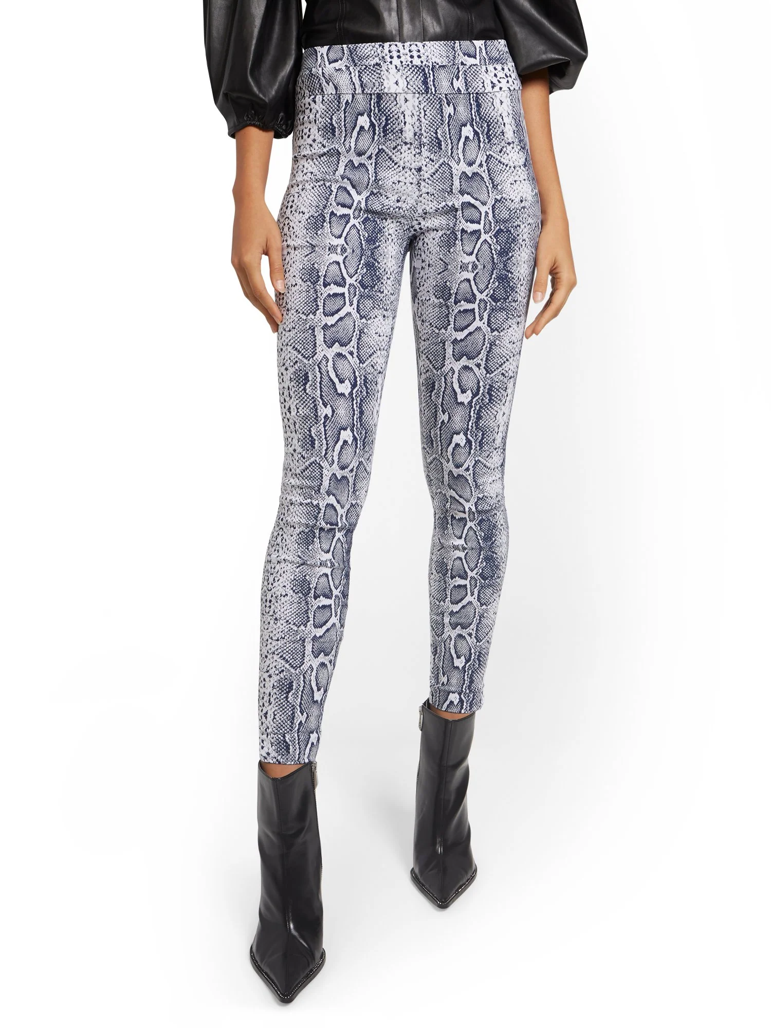 Petite Whitney High-Waisted Pull-On Slim-Leg Pant - Snakeskin - Image 5