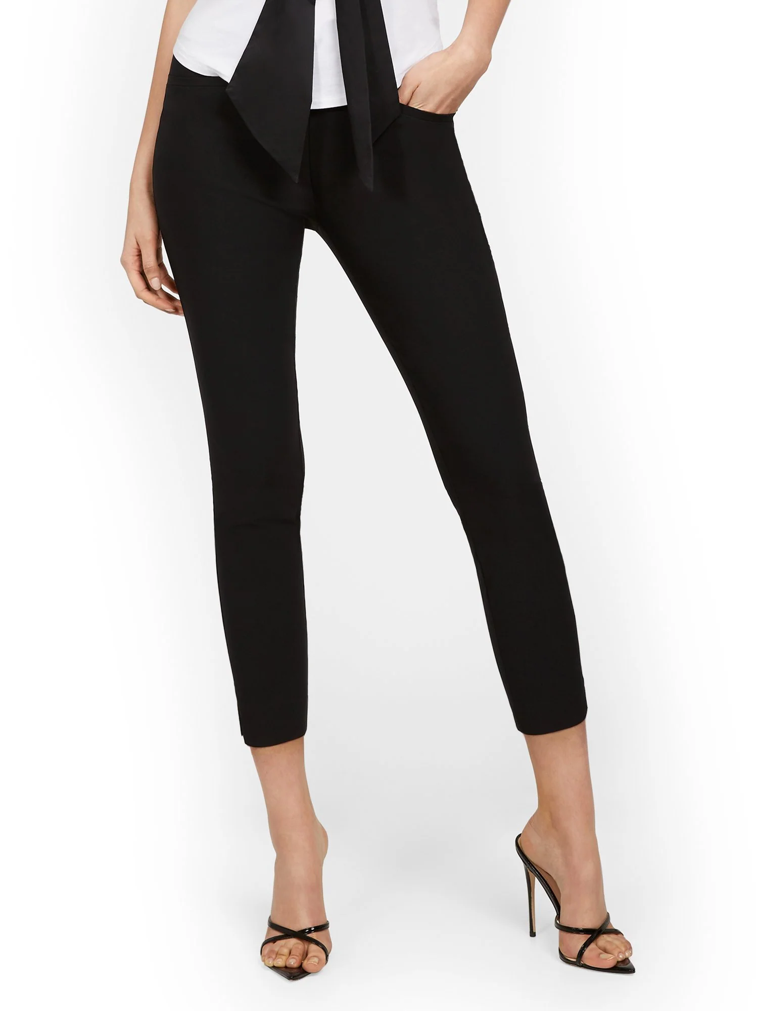 Petite Whitney High-Waisted Tummy Control Pull-On Slim-Leg Capri Pant - Image 2