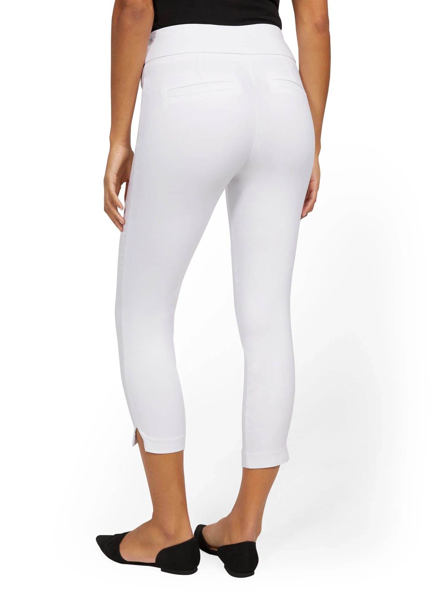 Petite Whitney High-Waisted Tummy Control Pull-On Slim-Leg Capri Pant - White - Image 3
