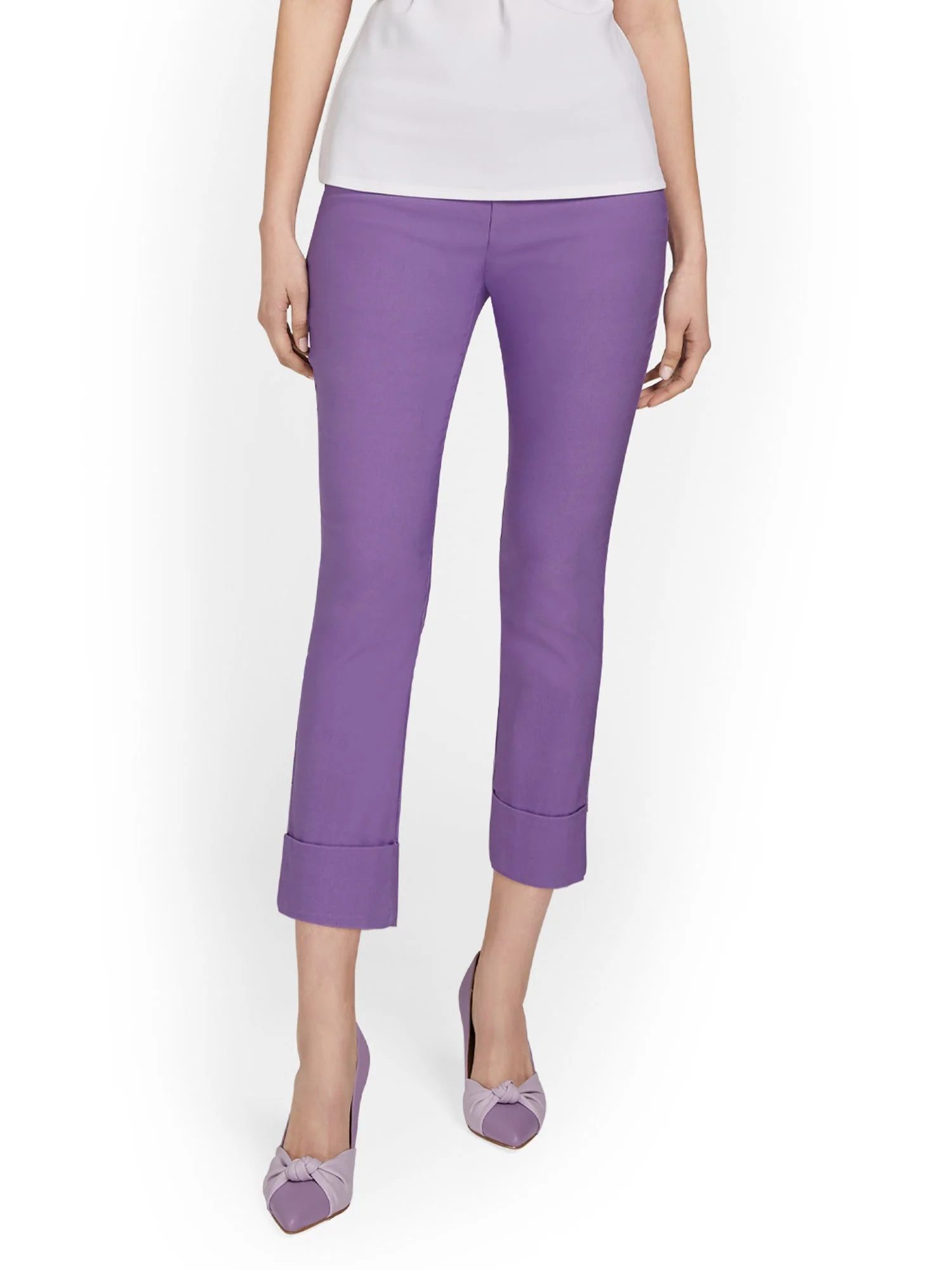 Petite Whitney High-Waisted Tummy Control Pull-On Slim-Leg Cuffed Capri Pant - Image 14