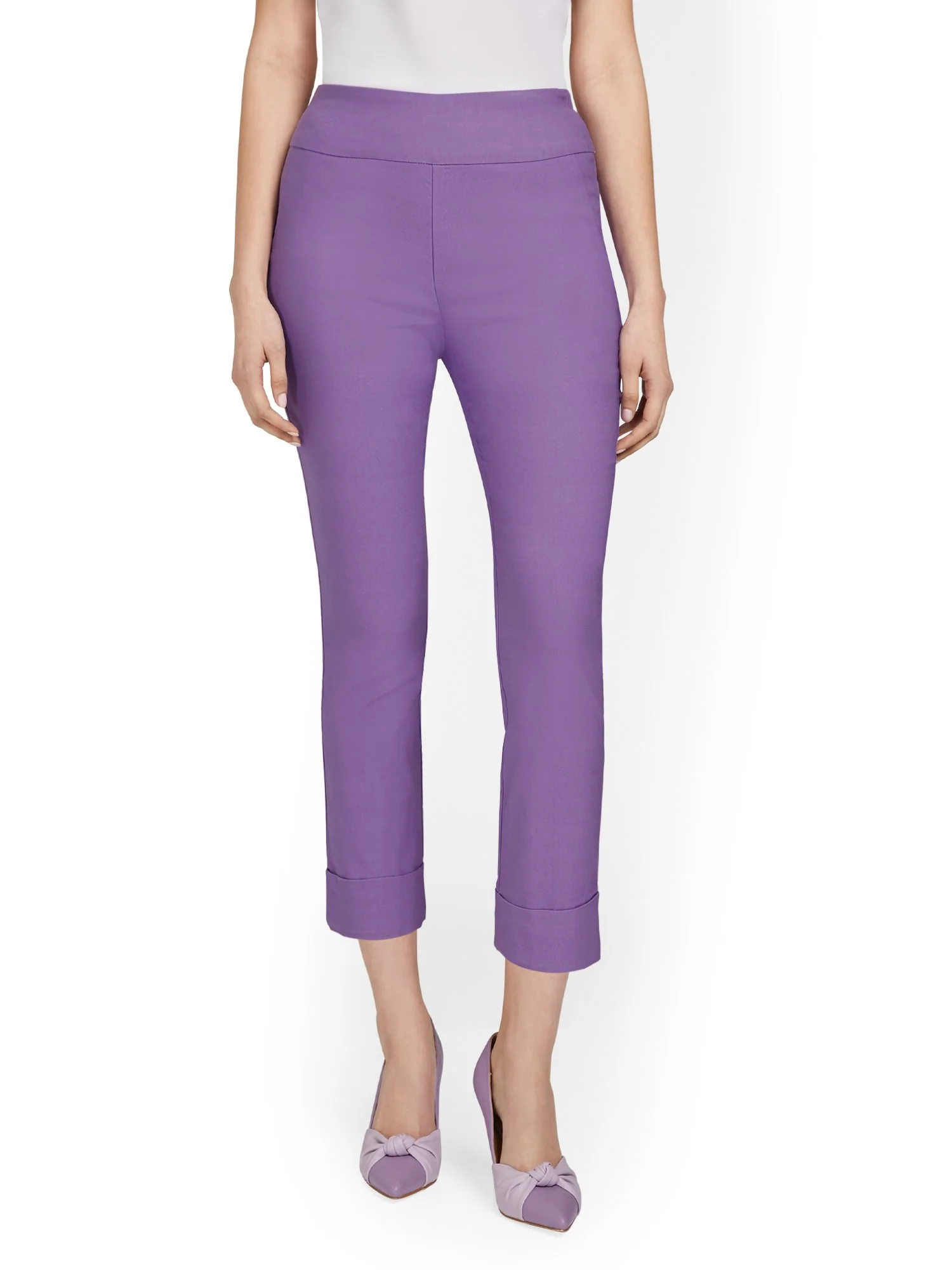 Petite Whitney High-Waisted Tummy Control Pull-On Slim-Leg Cuffed Capri Pant - Image 17
