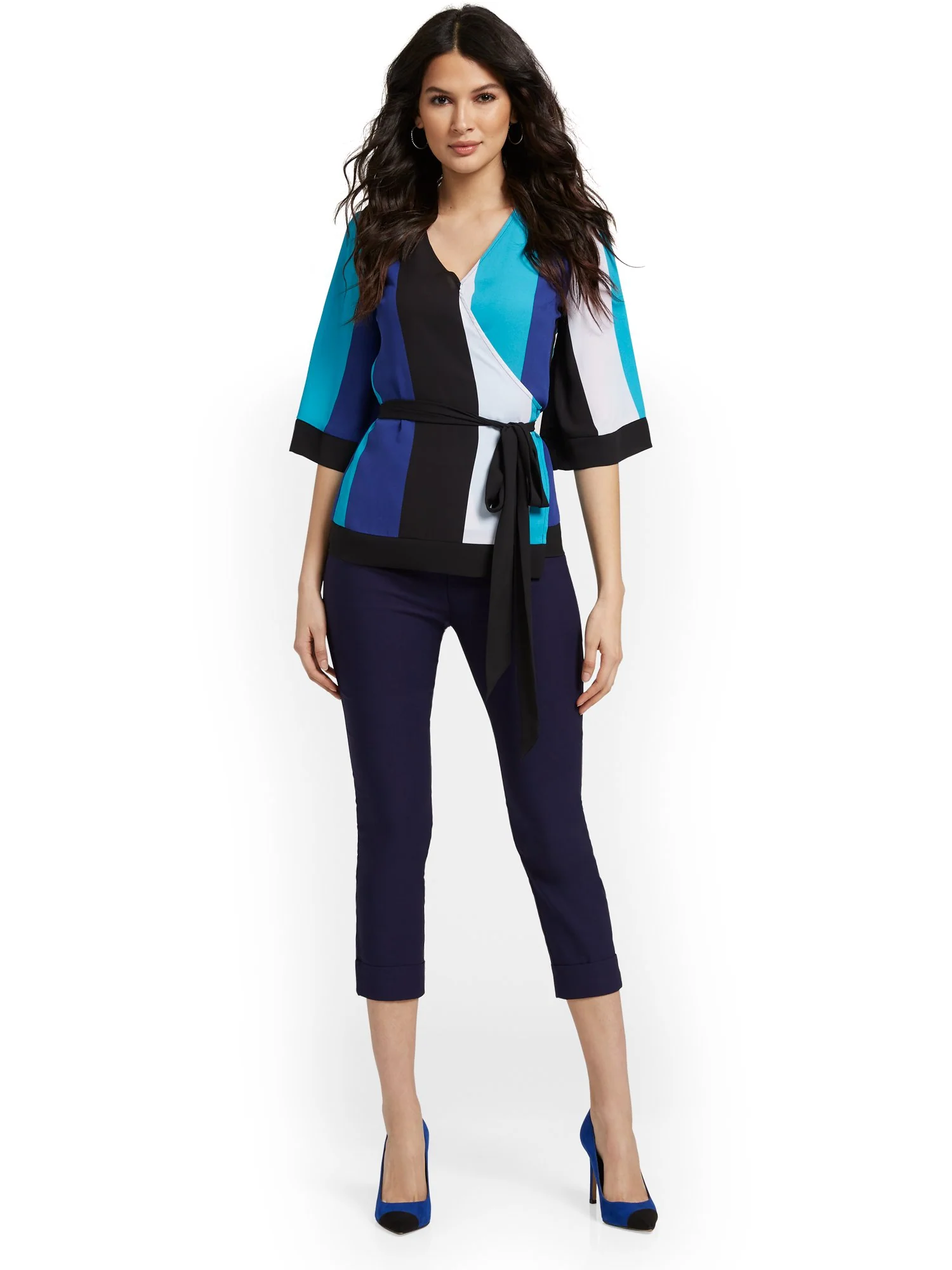 Petite Whitney High-Waisted Tummy Control Pull-On Slim-Leg Cuffed Capri Pant - Image 3