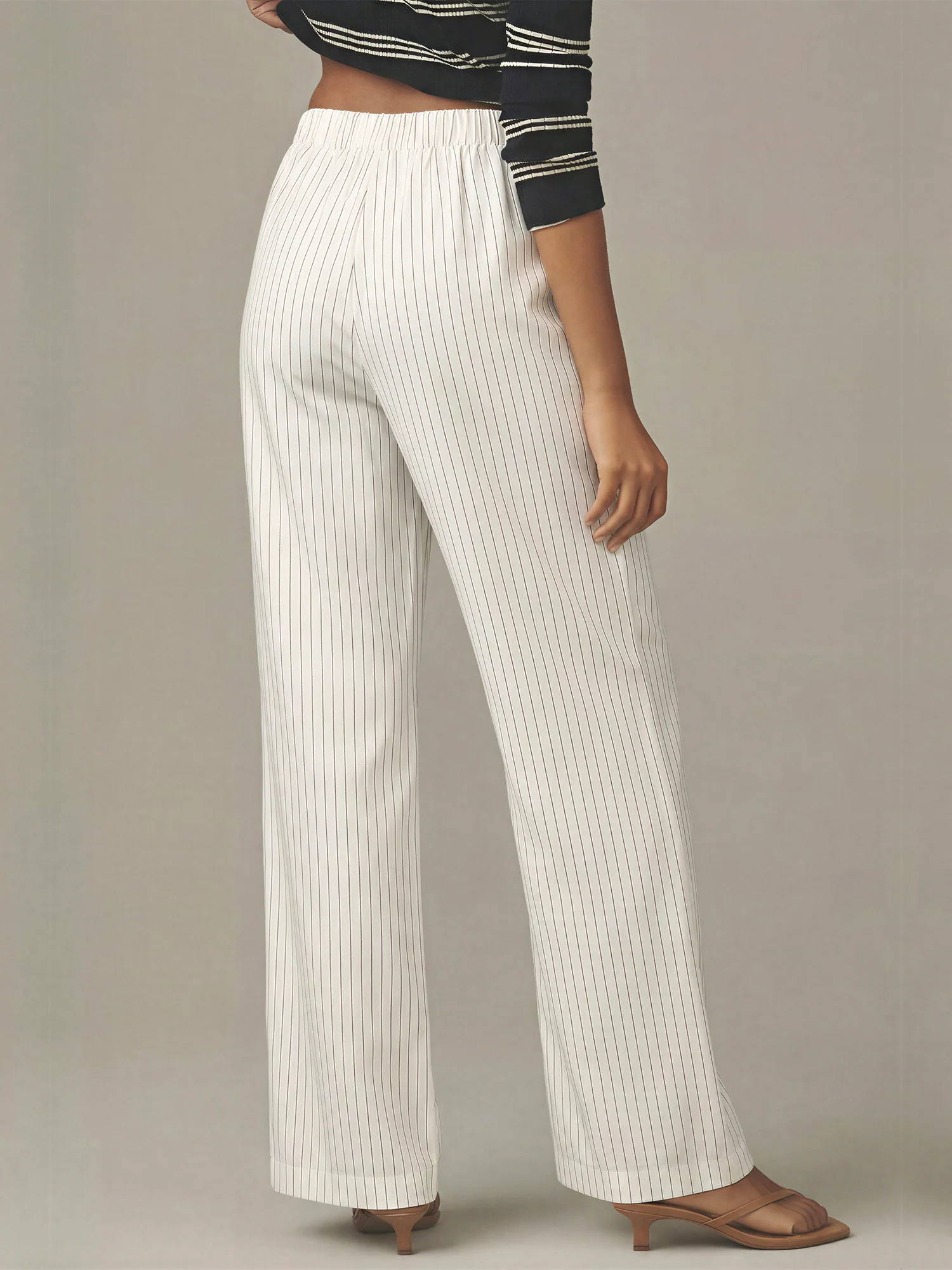Pin Stripe Wide Leg Pull On Pants - Image 12