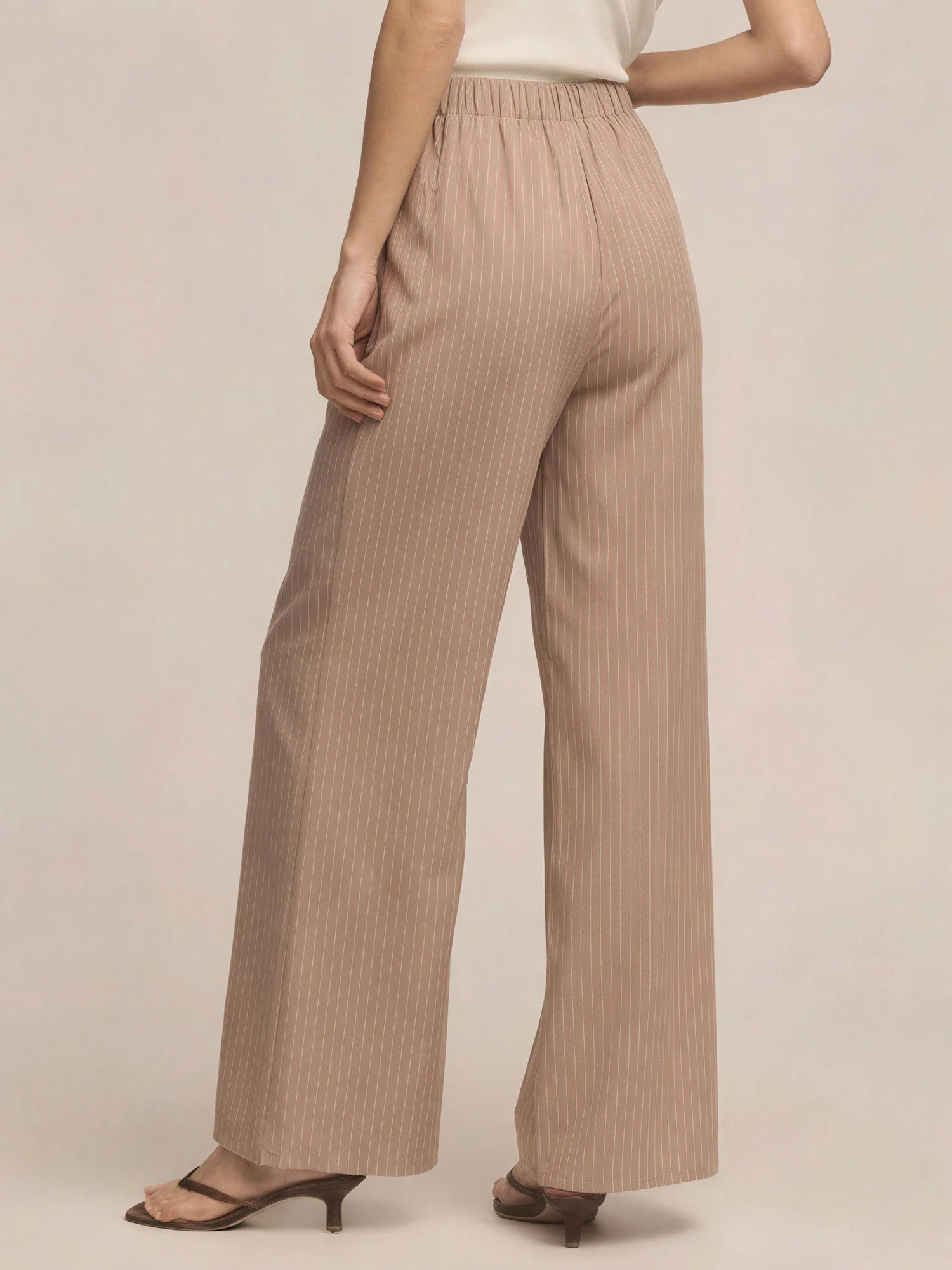 Pin Stripe Wide Leg Pull On Pants - Image 8