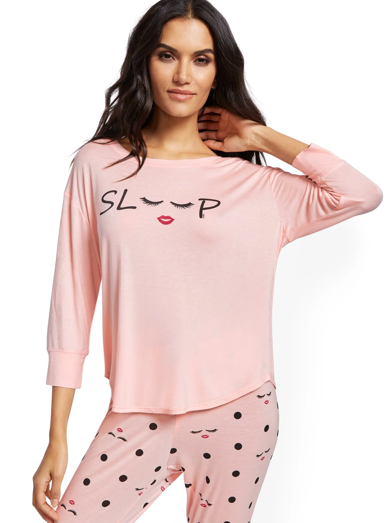 Pink 'Sleepy Eyes' Sleep Tee - Image 2