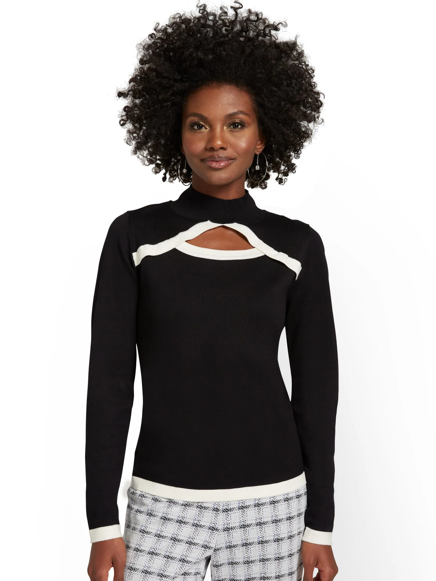 Piped Cut-Out Sweater - Image 2