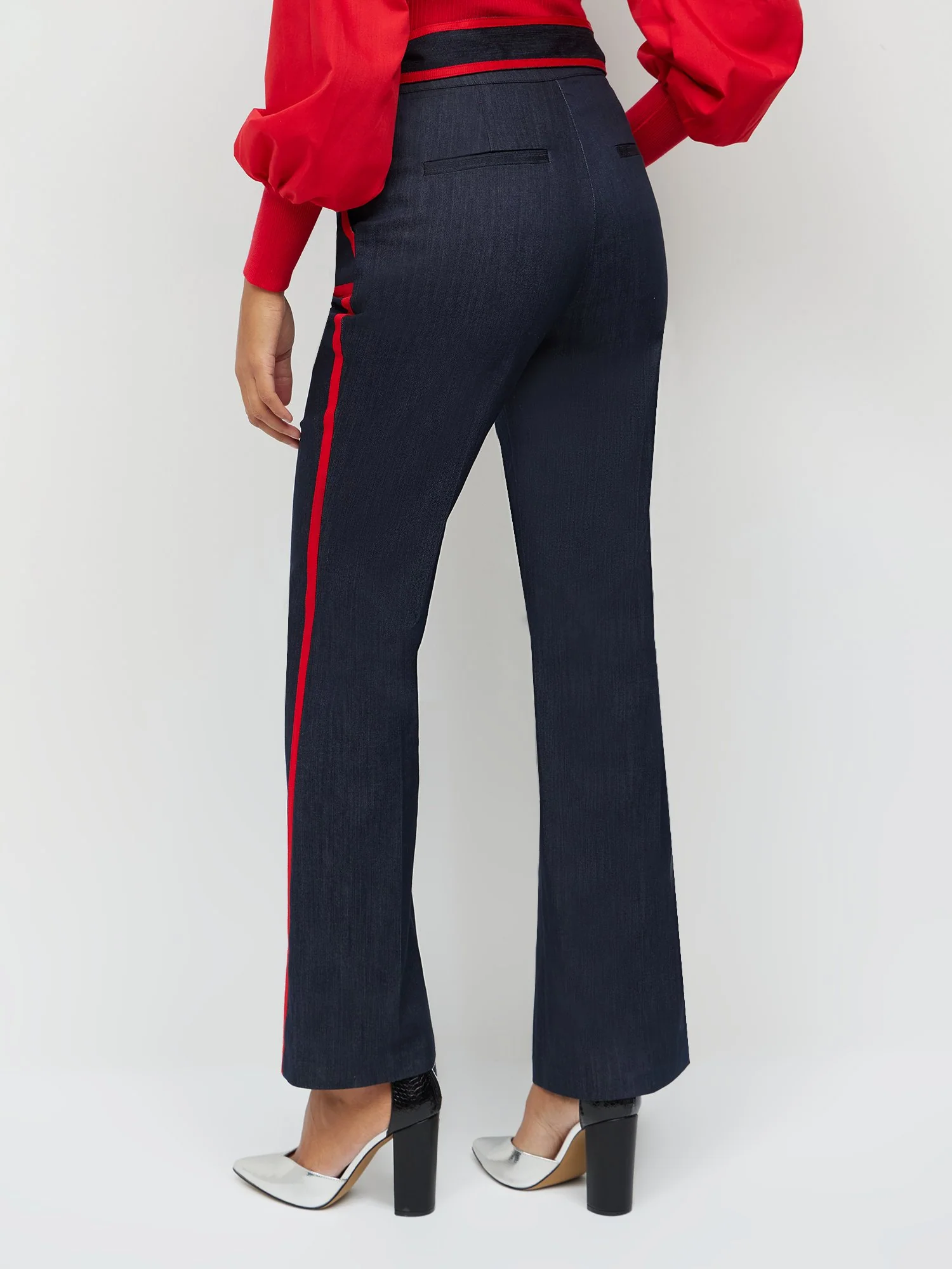 Piped Denim Flare Pant - Image 2