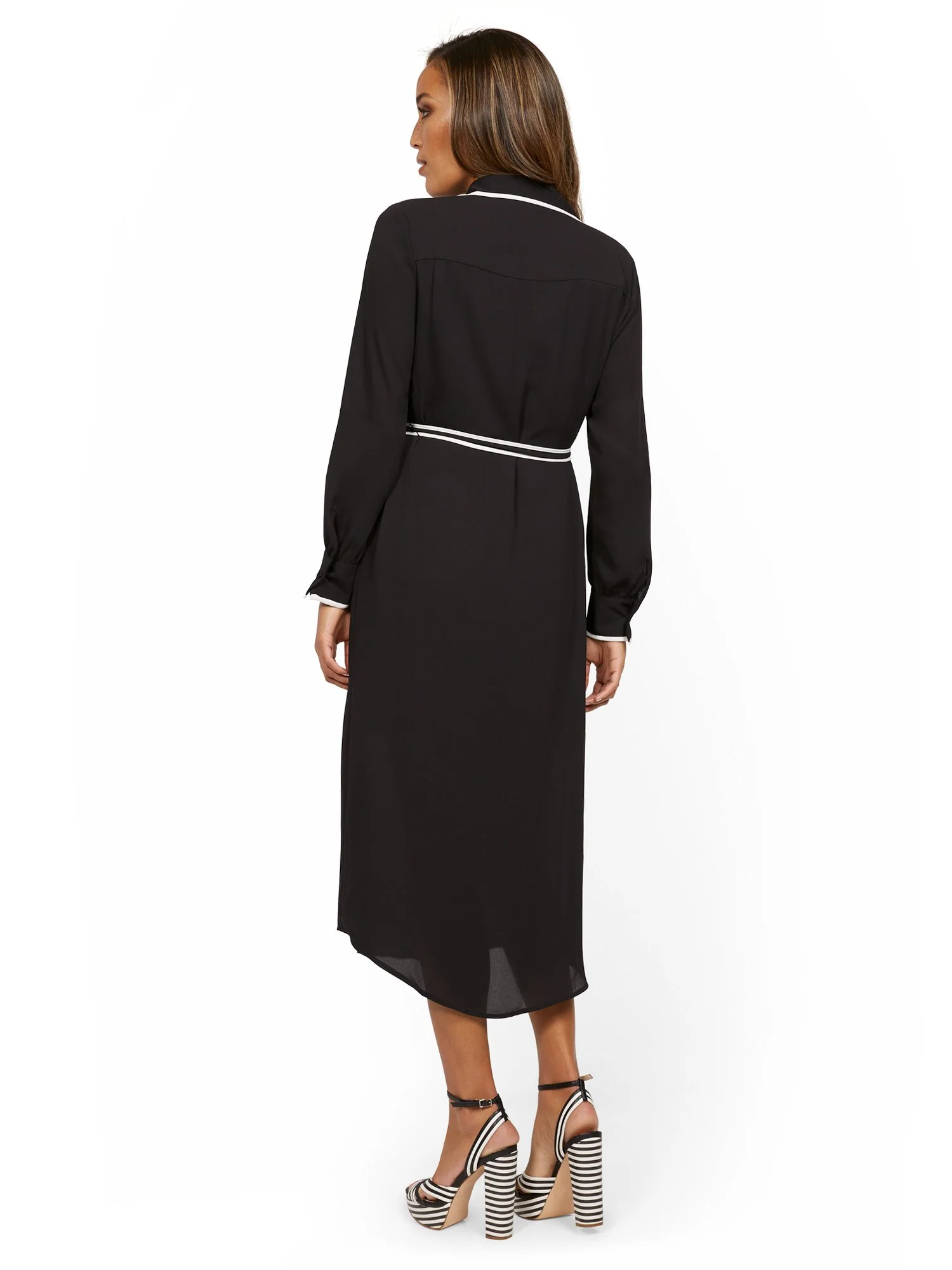 Piped Midi Shirtdress - Image 3