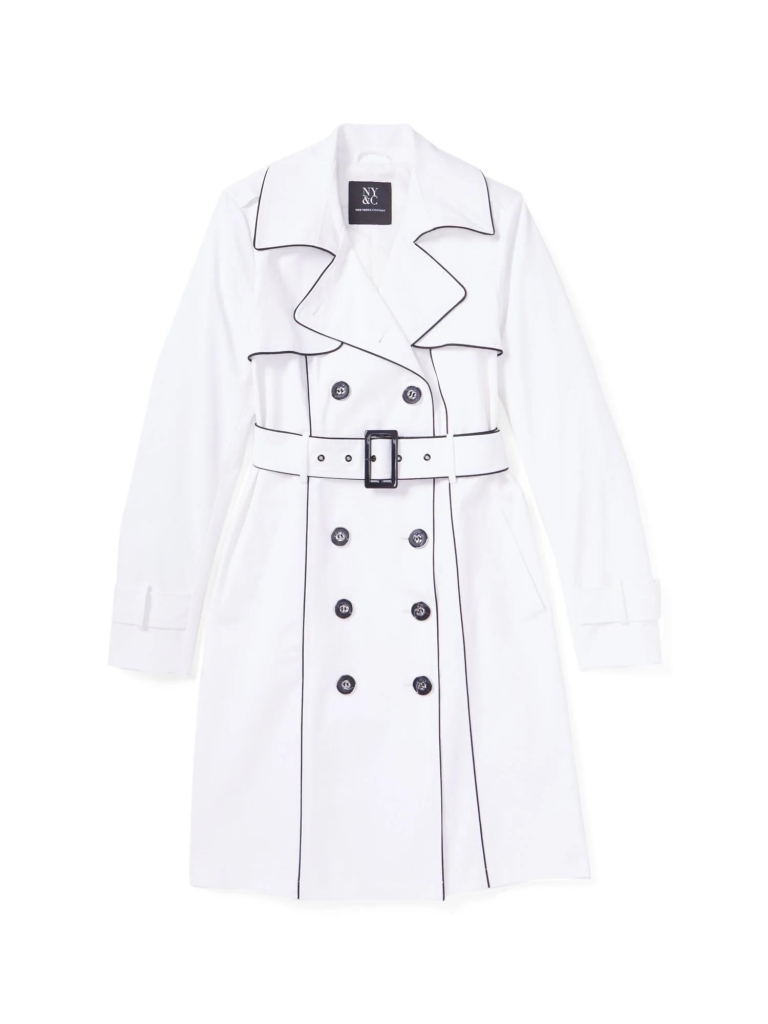 Piped Military Belted Trenchcoat - City Trench Collection - Image 6