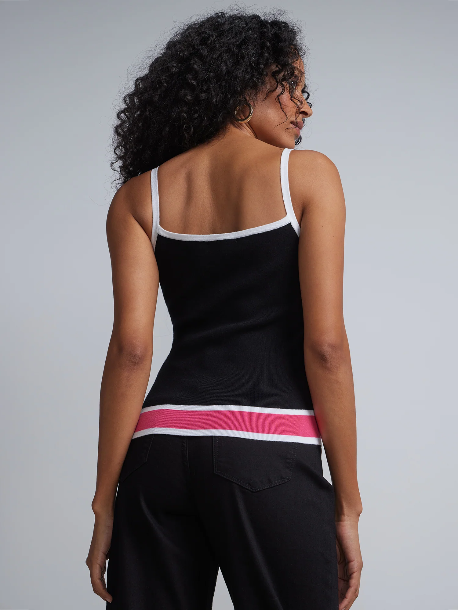 Piped Sleeveless Sweater Shell - Image 3