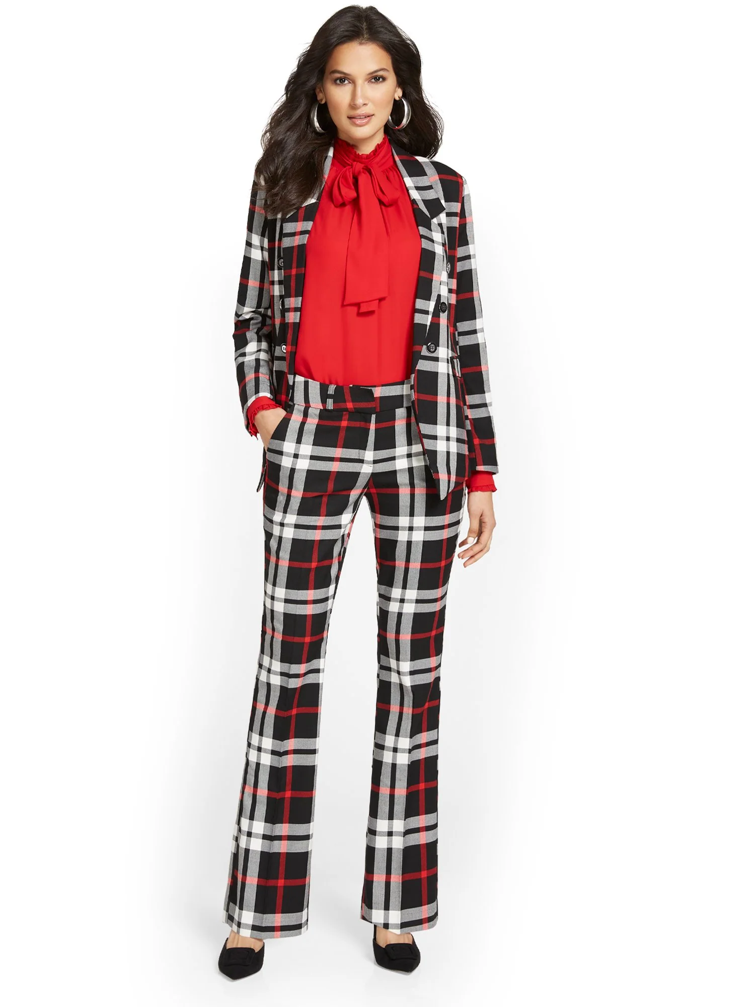 Plaid Modern Fit Bootcut Pant - Image 4