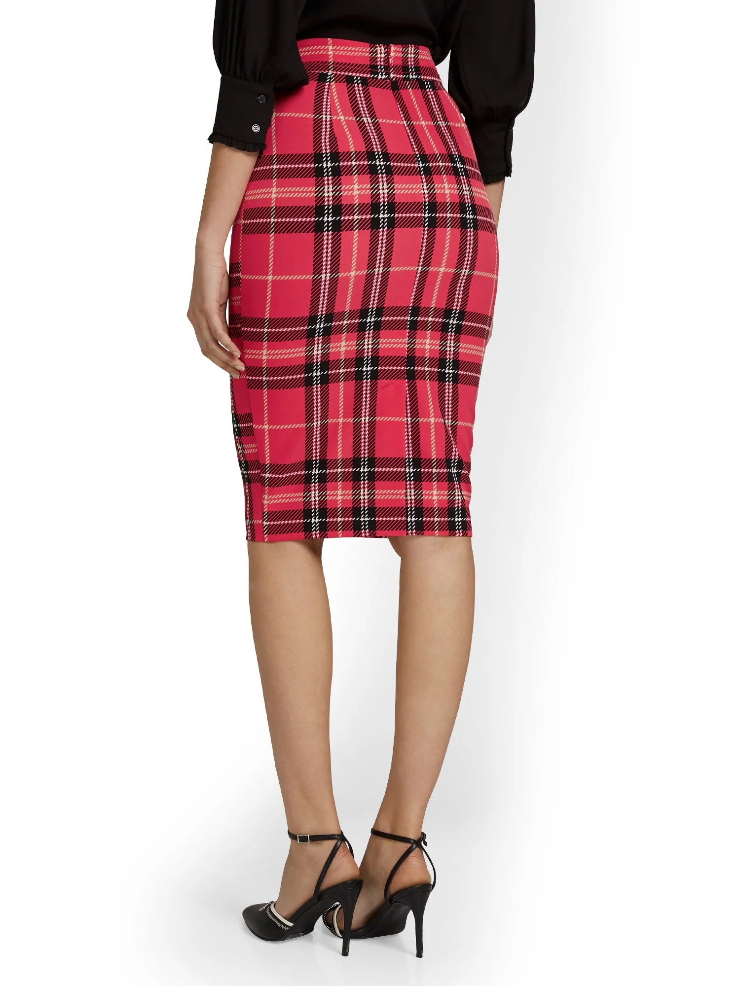 Plaid Pencil Skirt - Image 3