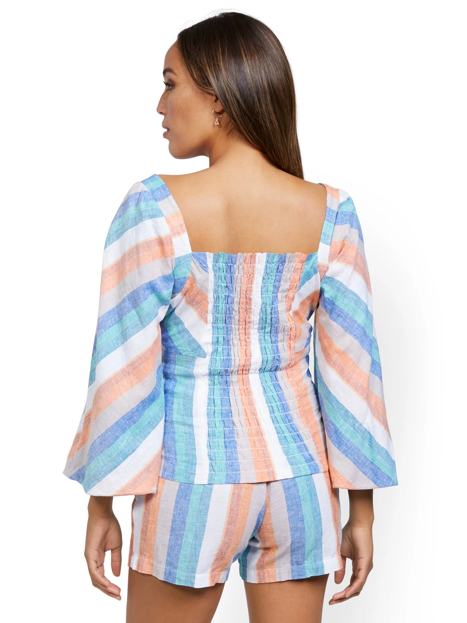 Plaid Peplum Blouse - Image 3