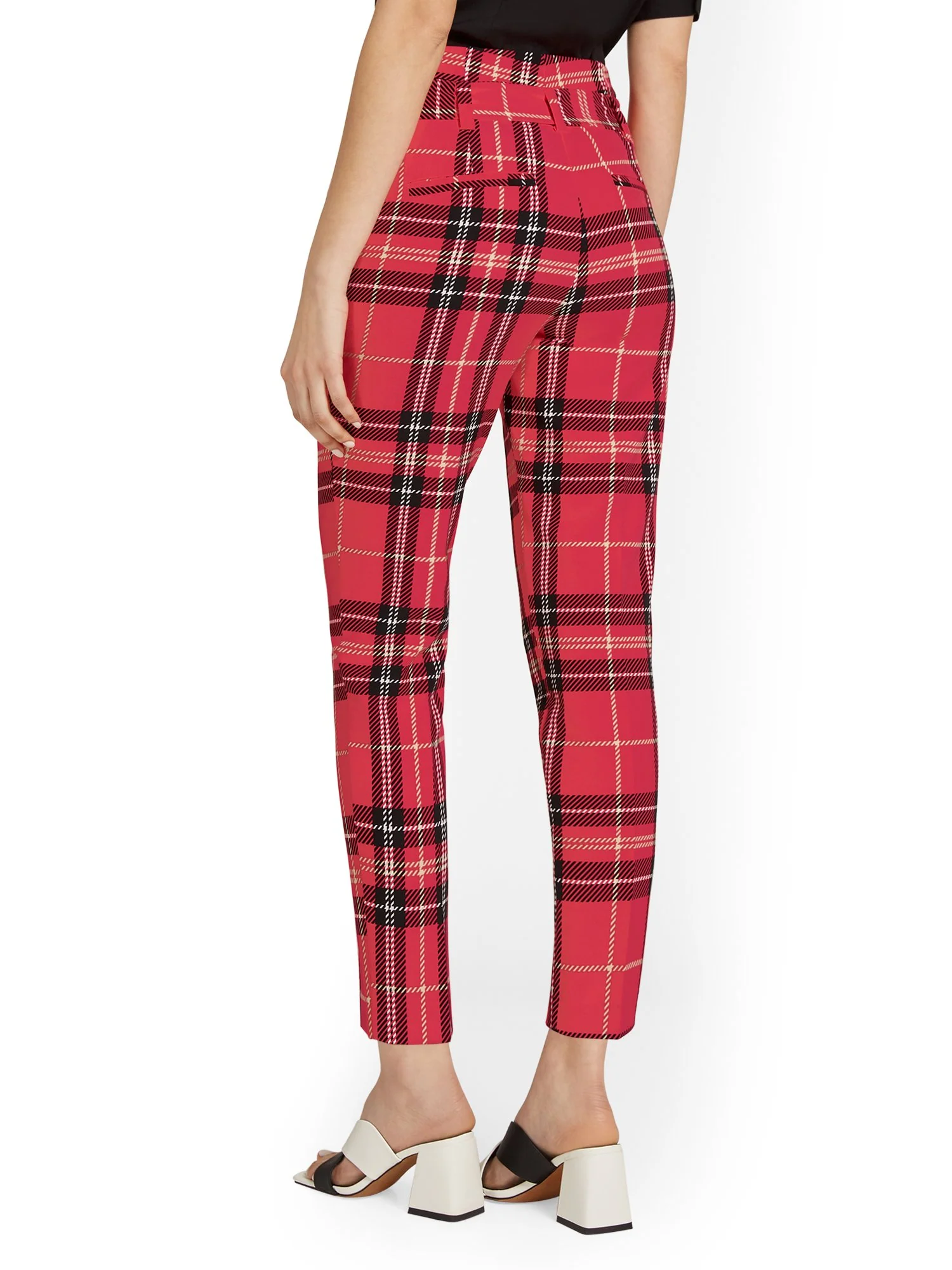Plaid Tie-Waist Ankle Pant - Image 3