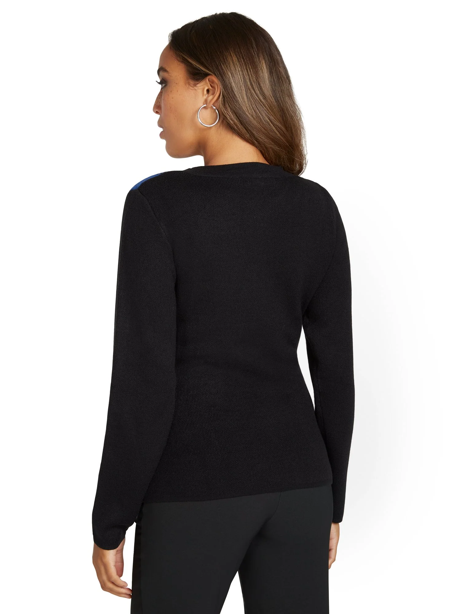 Plaid Tie-Waist Sweater - Image 3