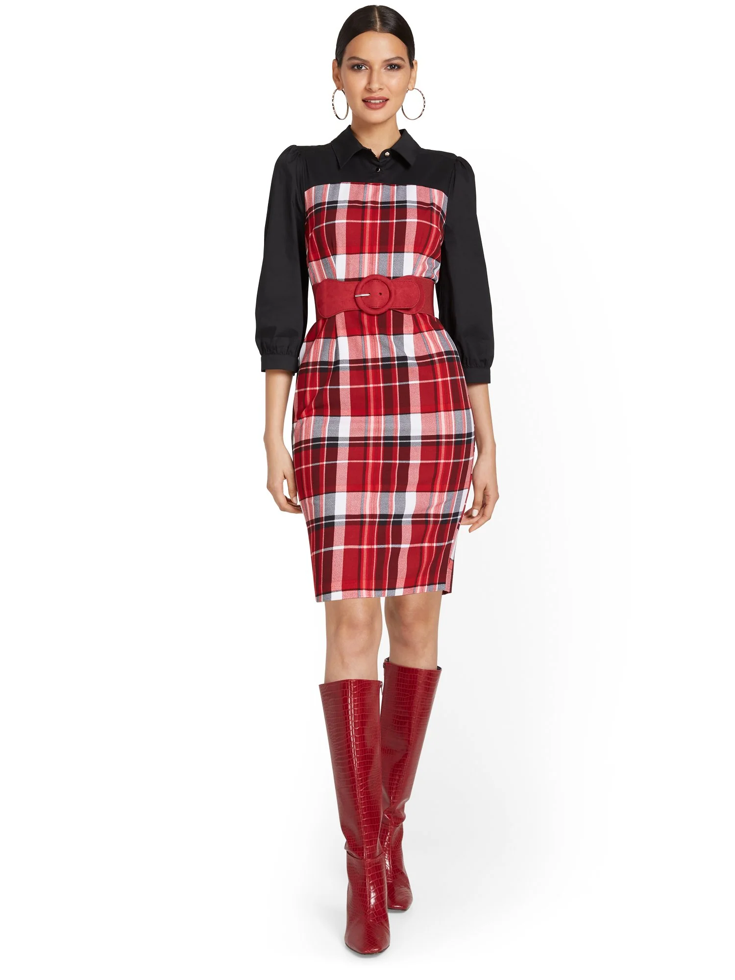 Plaid Twofer Dress - Image 2