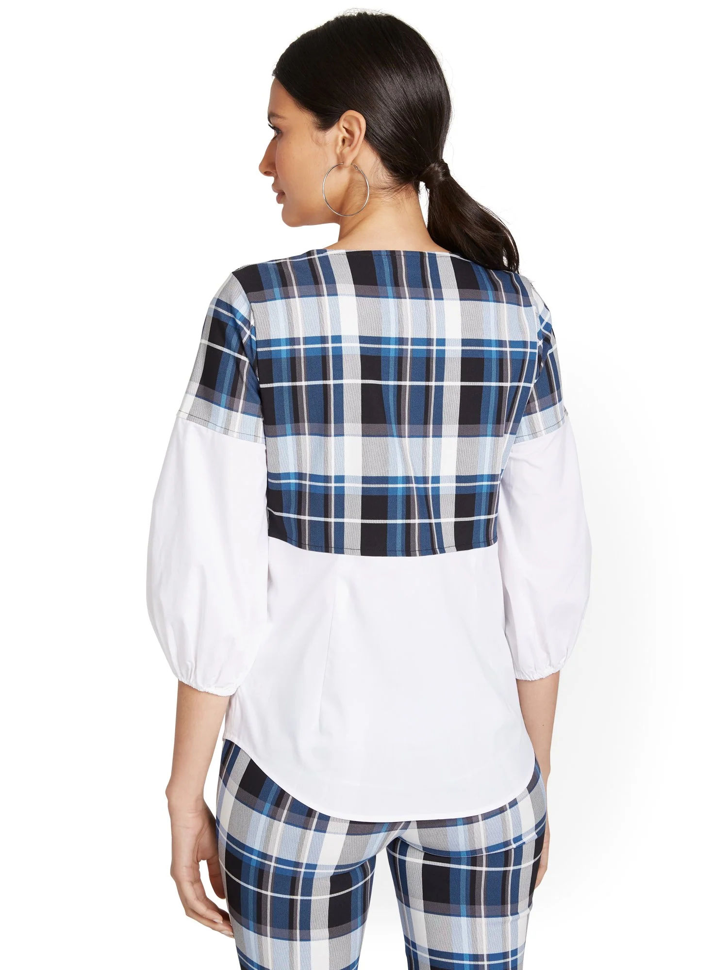 Plaid Twofer Tunic Top - Image 3