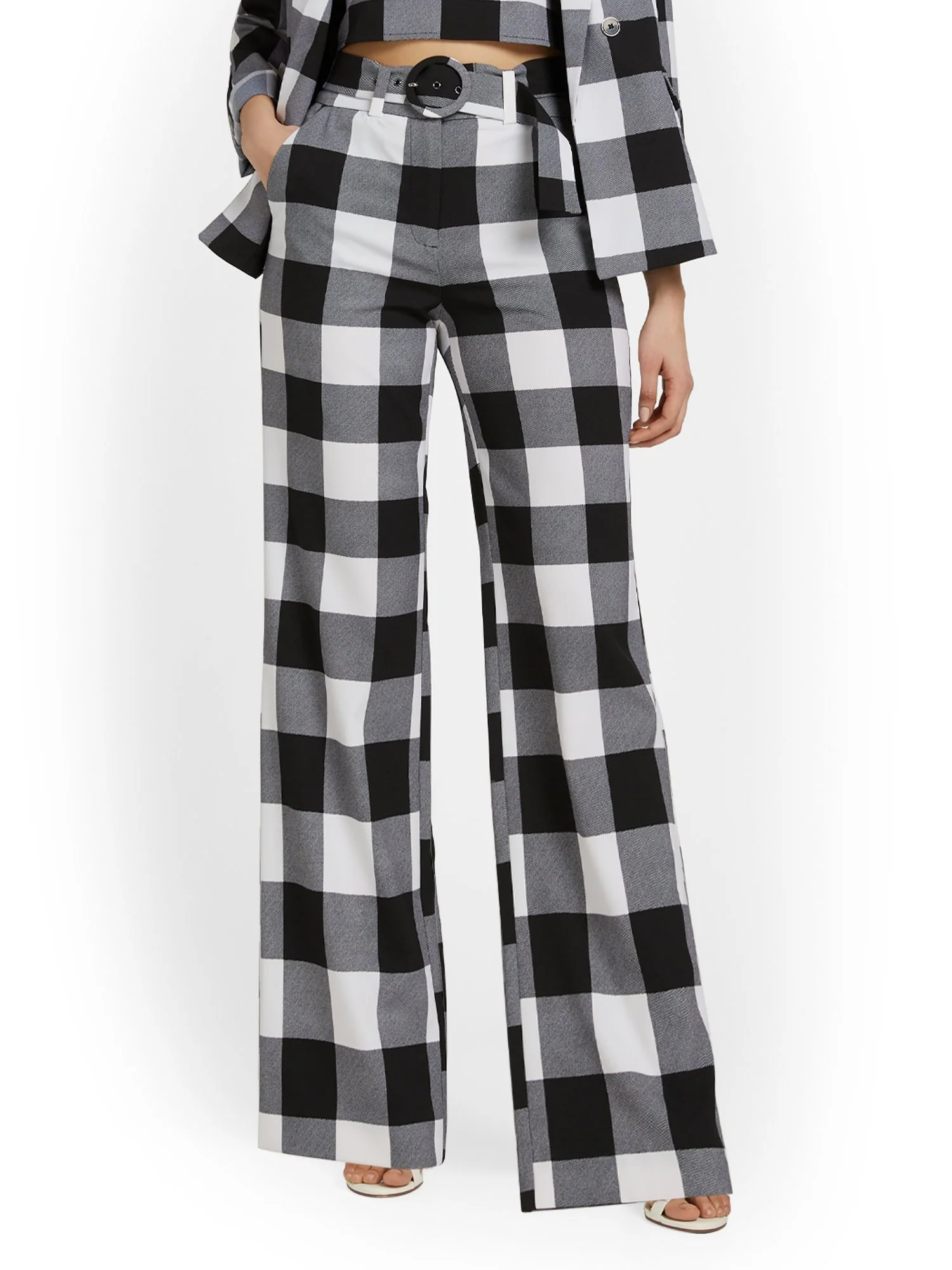 Plaid Wide-Leg Pant