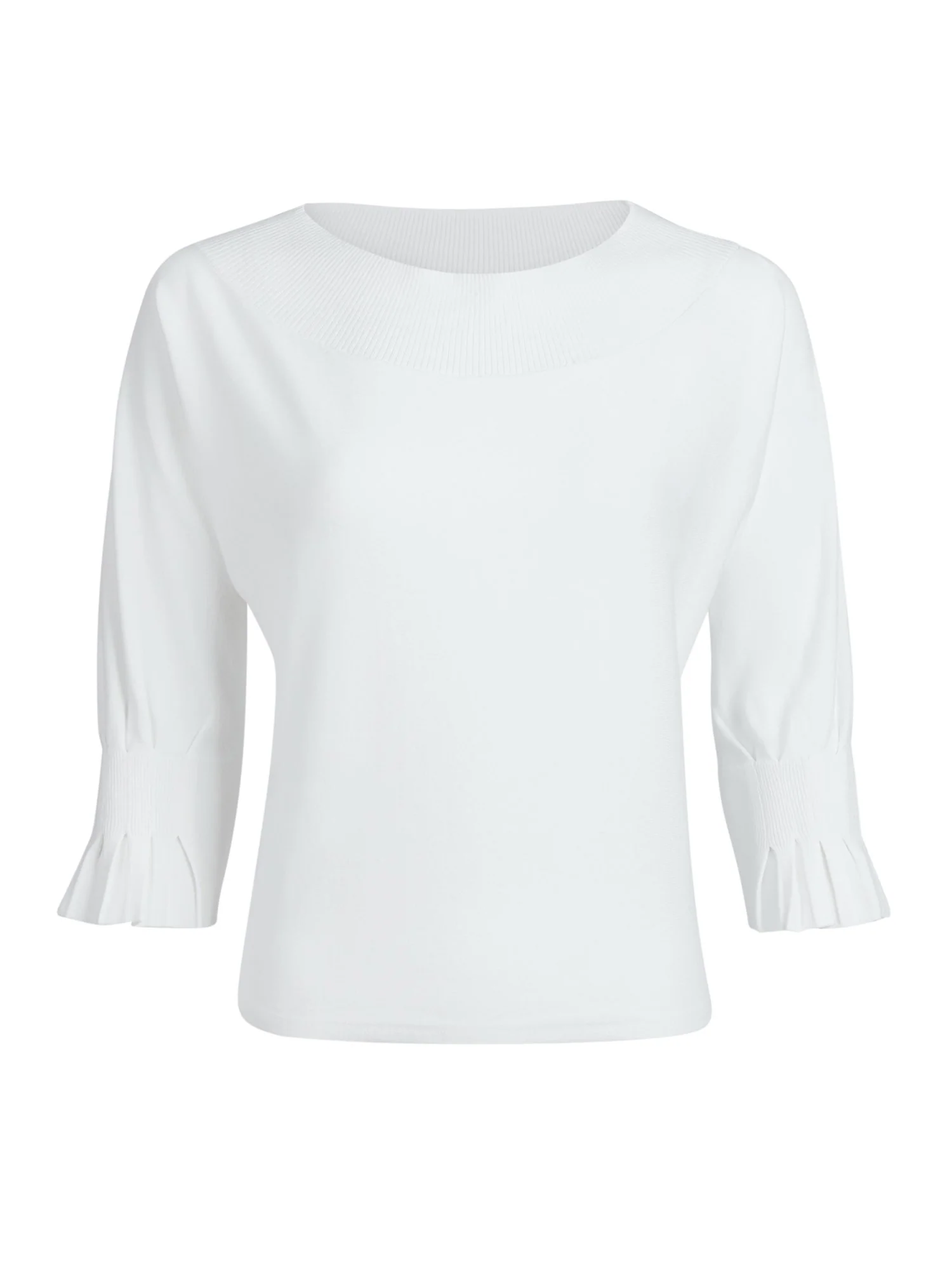 Pleated-Cuff Dolman-Sleeve Sweater - Image 5