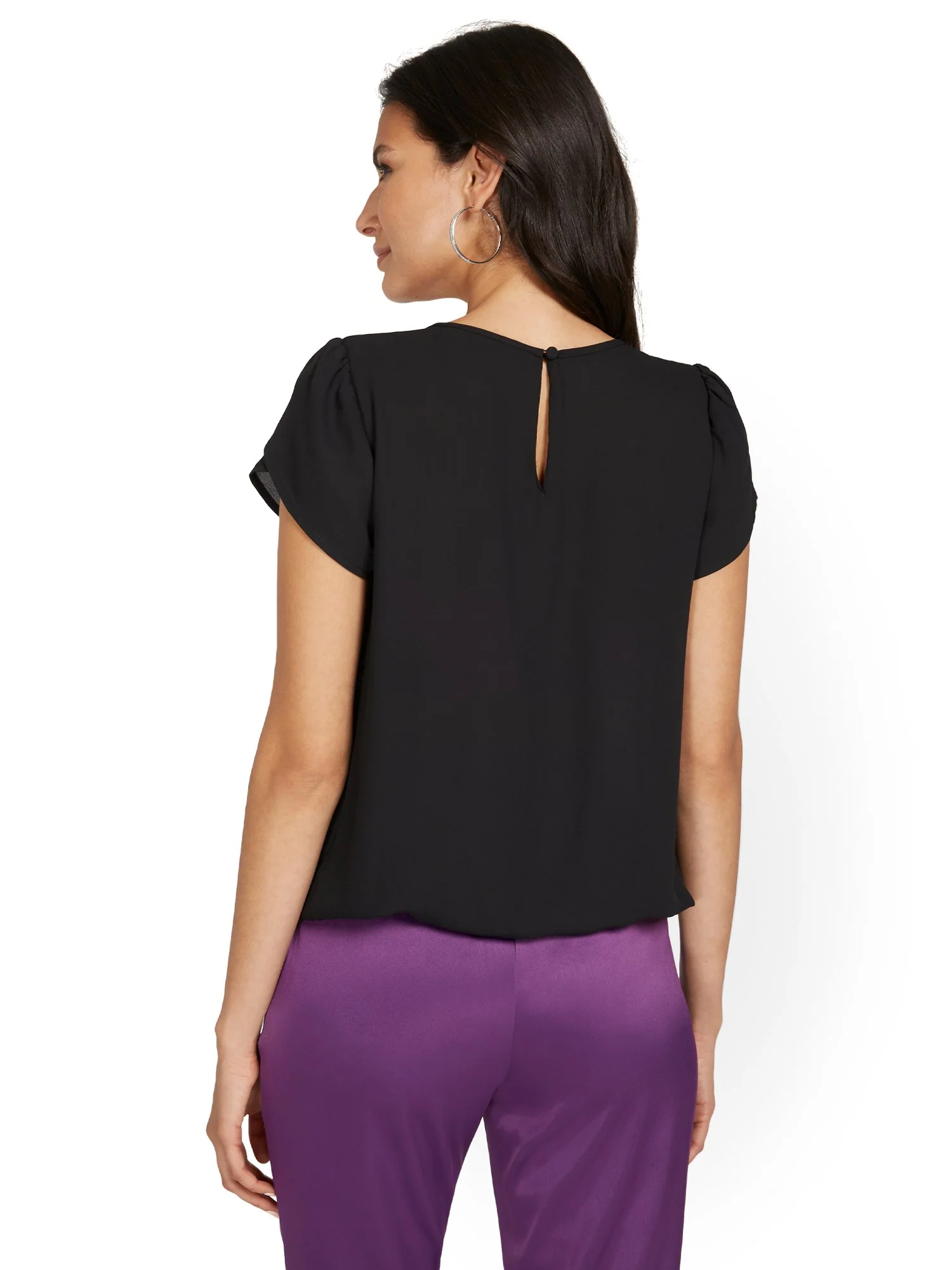 Pleated-Neck Blouse - Image 3