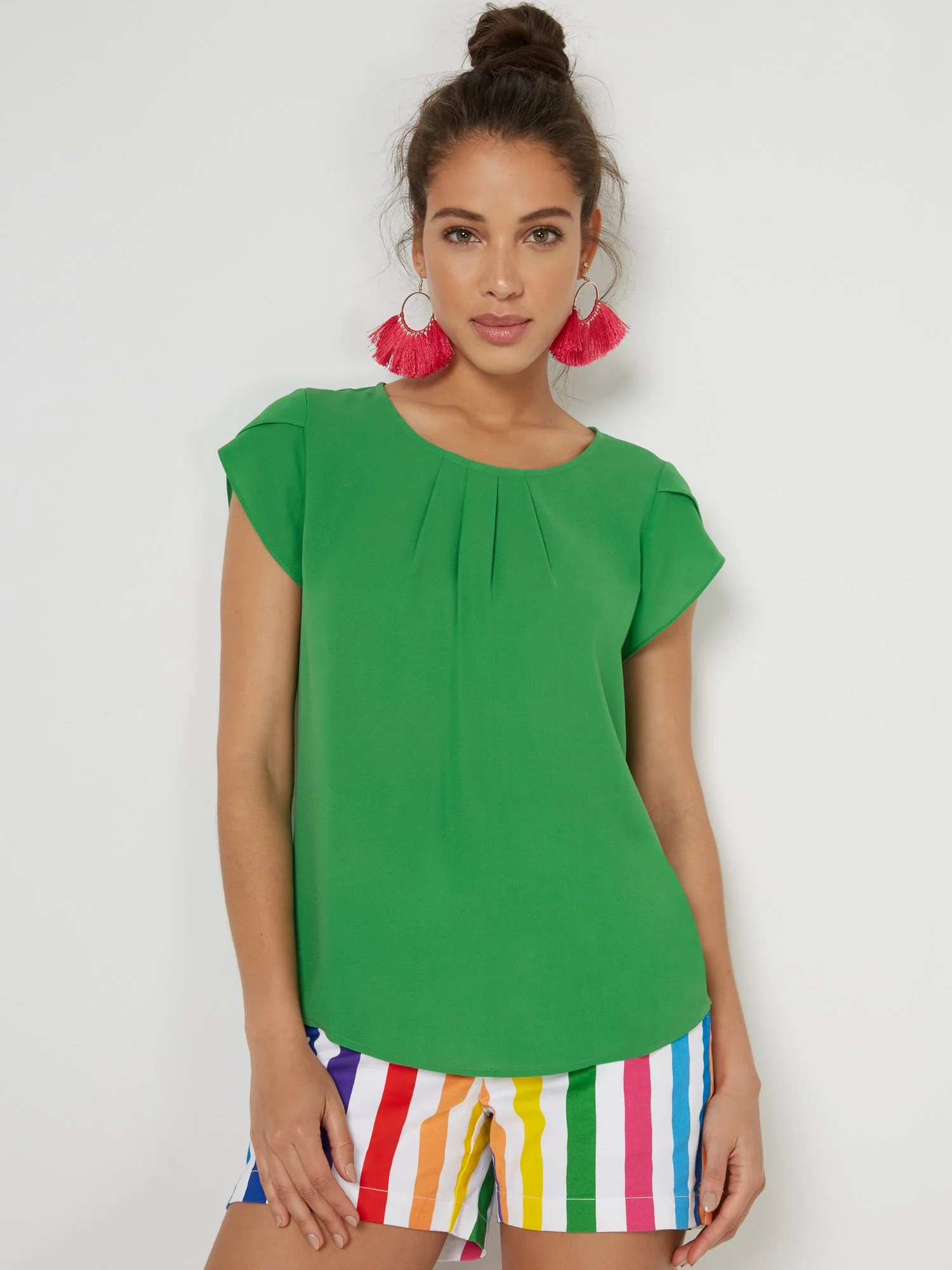 Pleated Short-Sleeve Top - Image 15