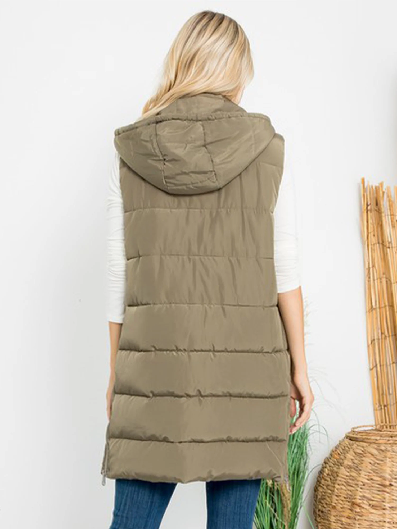 Plus Hooded Long Puffer Vest - Image 11
