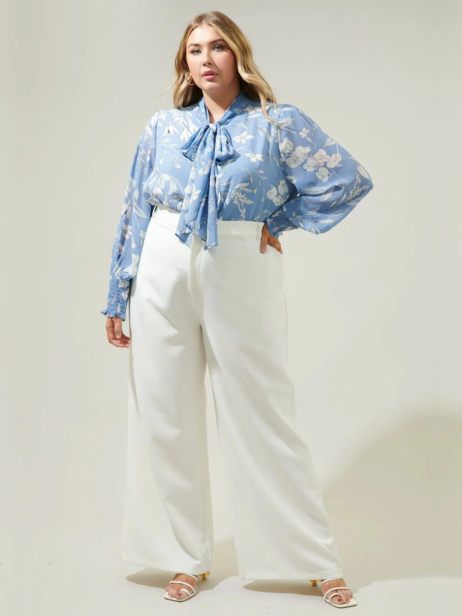 Sugarlips Plus Long Sleeve Self-tie Floral Blouse - Brands We Love - Image 2