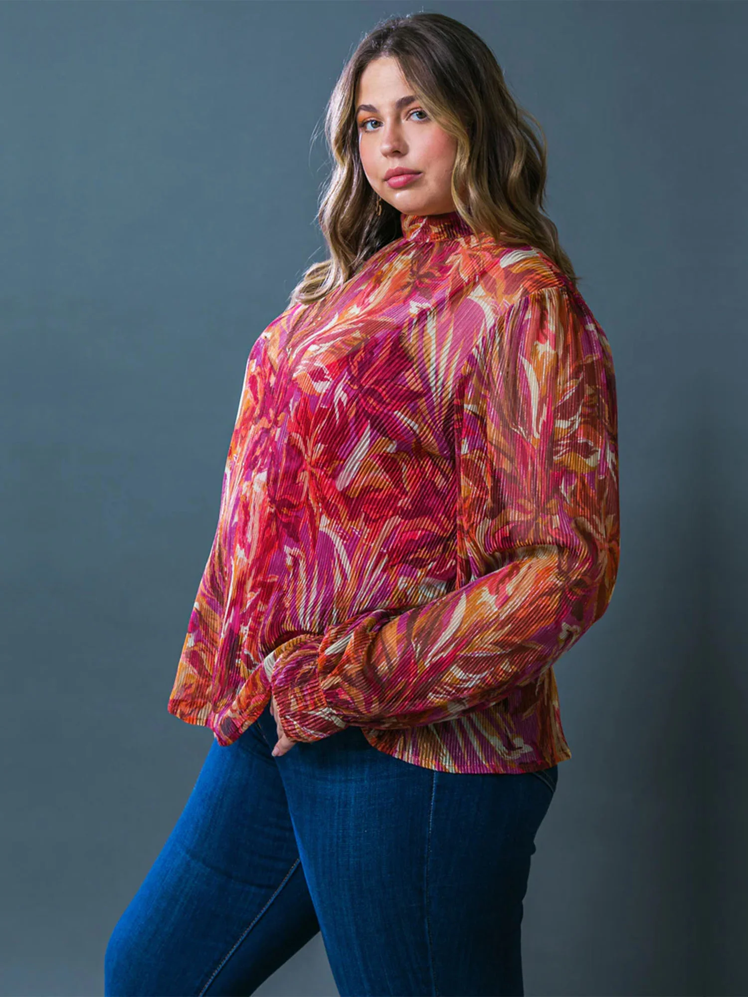 Flying Tomato Plus Plisse Floral Printed Blouse - Brands We Love - Image 2
