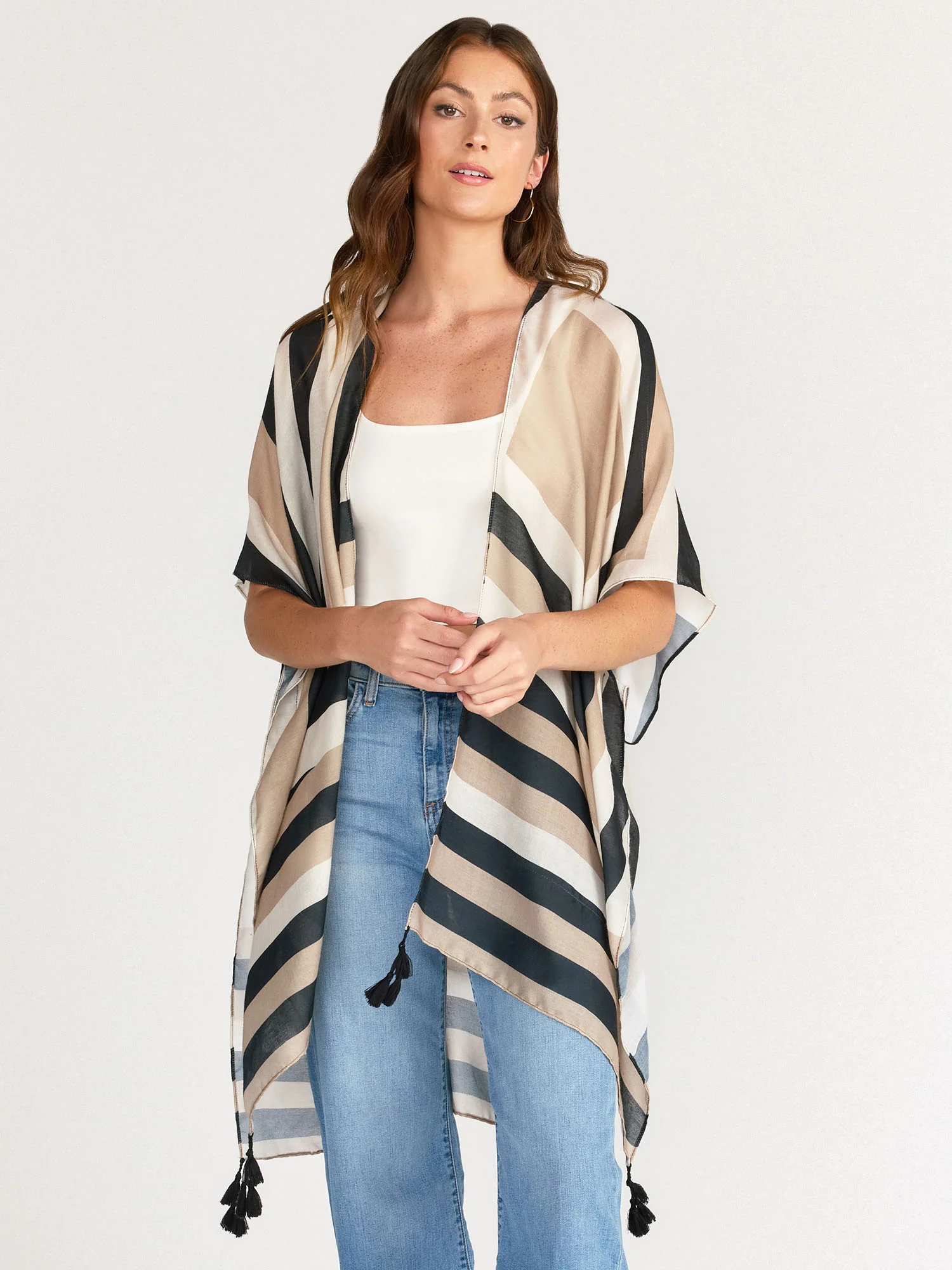 Geometric Print Kimono
