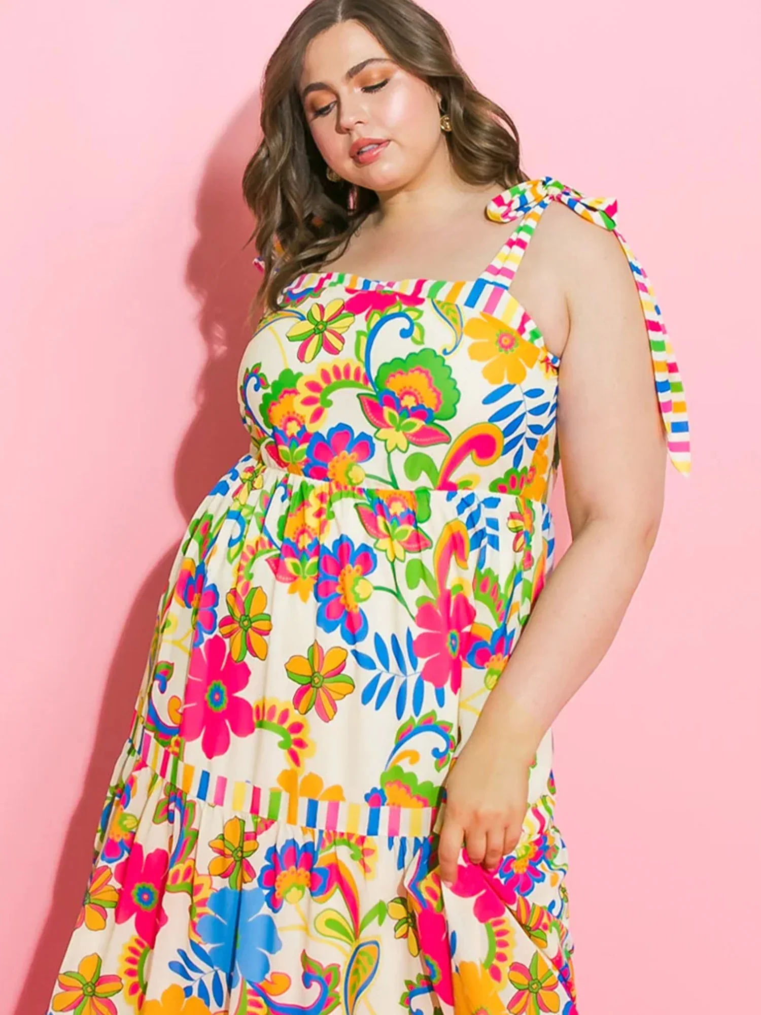 Plus Sleeveless Floral Maxi Dress - Flying Tomato - Image 2