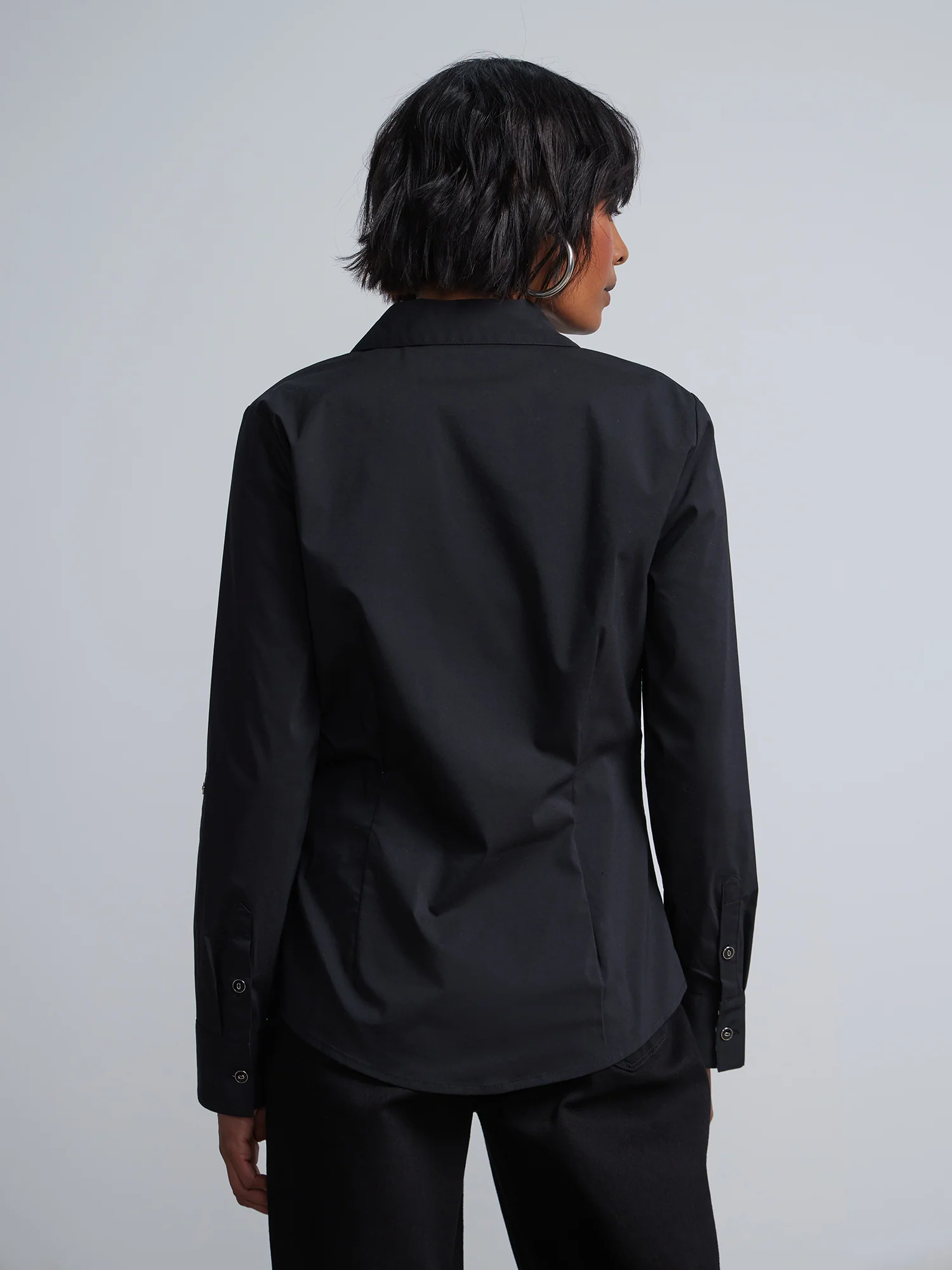 Polka-Dot Trim Double-Button Secret Snap - NY&C Madison Shirt® - Image 3