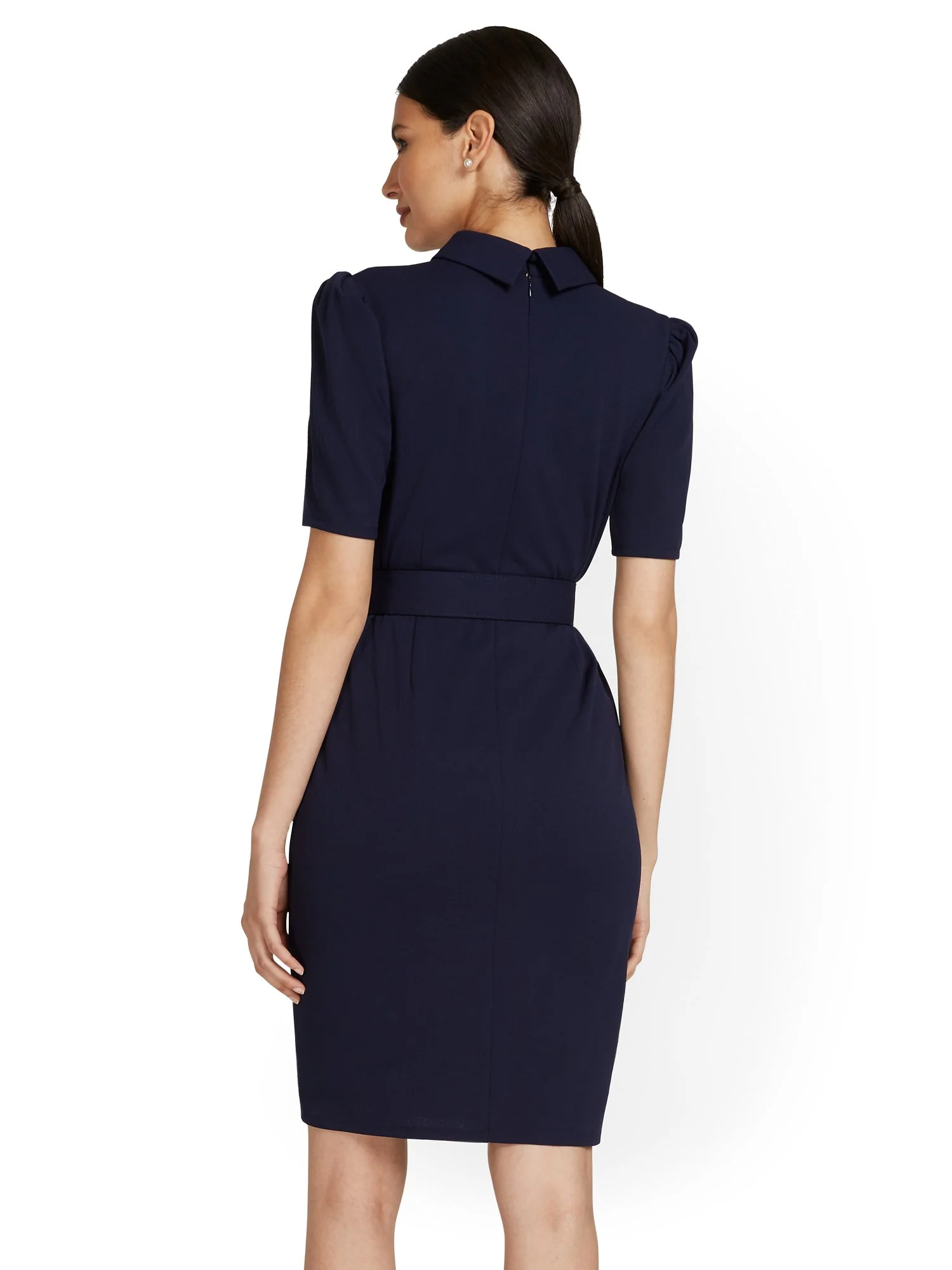 Polo-Collar Sheath Dress - Magic Crepe® - Image 3